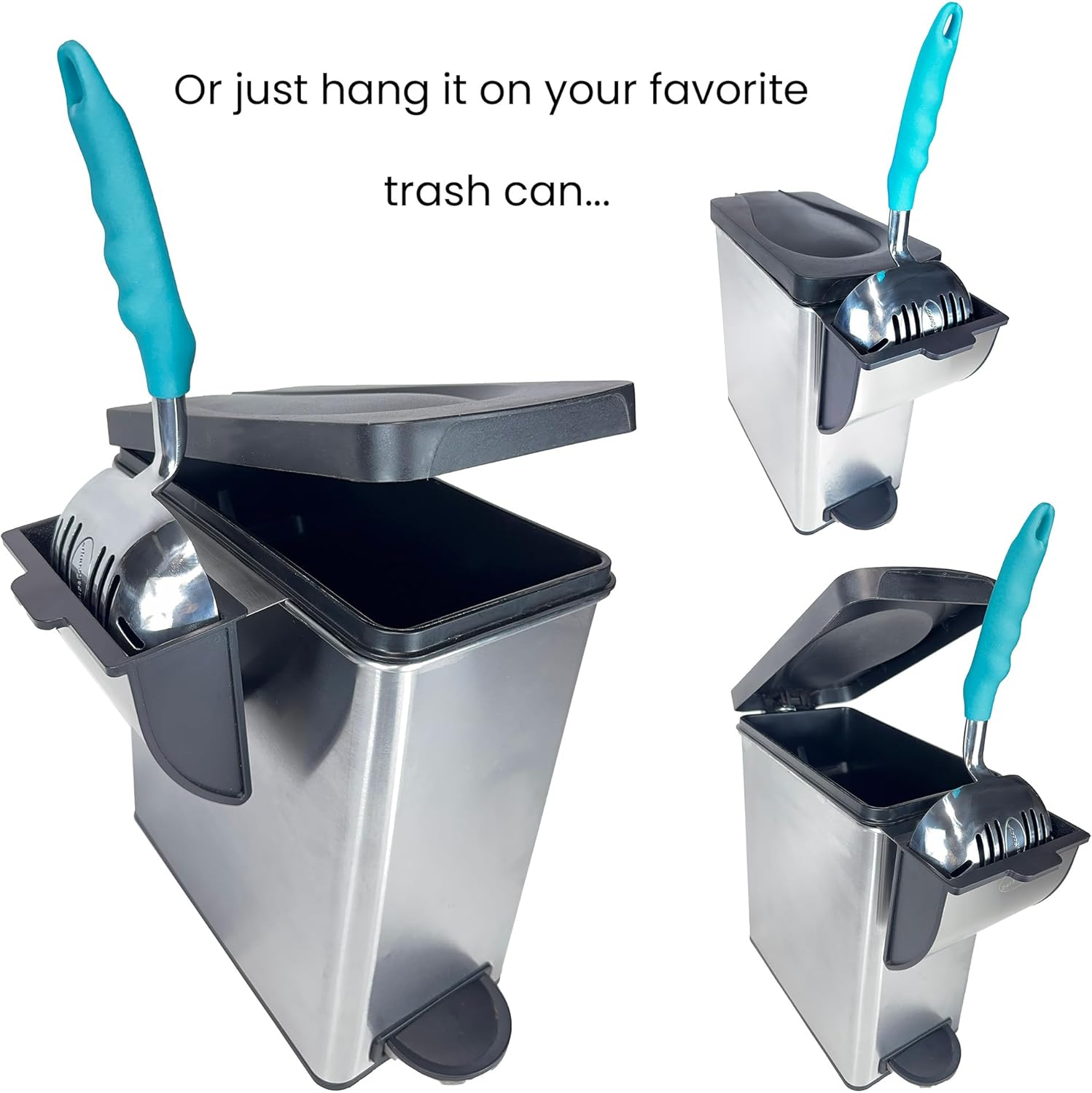 Durascoop Cat Litter Scoop Caddy - Space-Saving, Wall-Mountable Litter Scoop Holder - Easy Hook Fitting for Pans &ndash; Metal Litter Scooper Holder Ensuring Stability image number 1