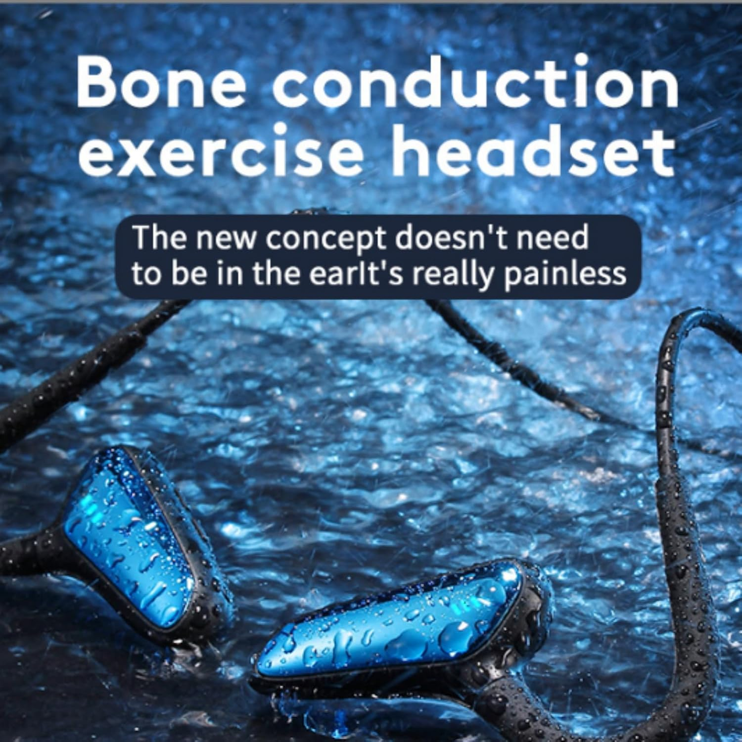 Open Ear Bluetooth Sport Headphones,Bone Conduction Headsets with Mic Wireless Earbuds Waterproof Bluetooth Earhook Earphones Neckband 15H Playtime for Running Bicycle Cycling Workouts(Black) image number 3