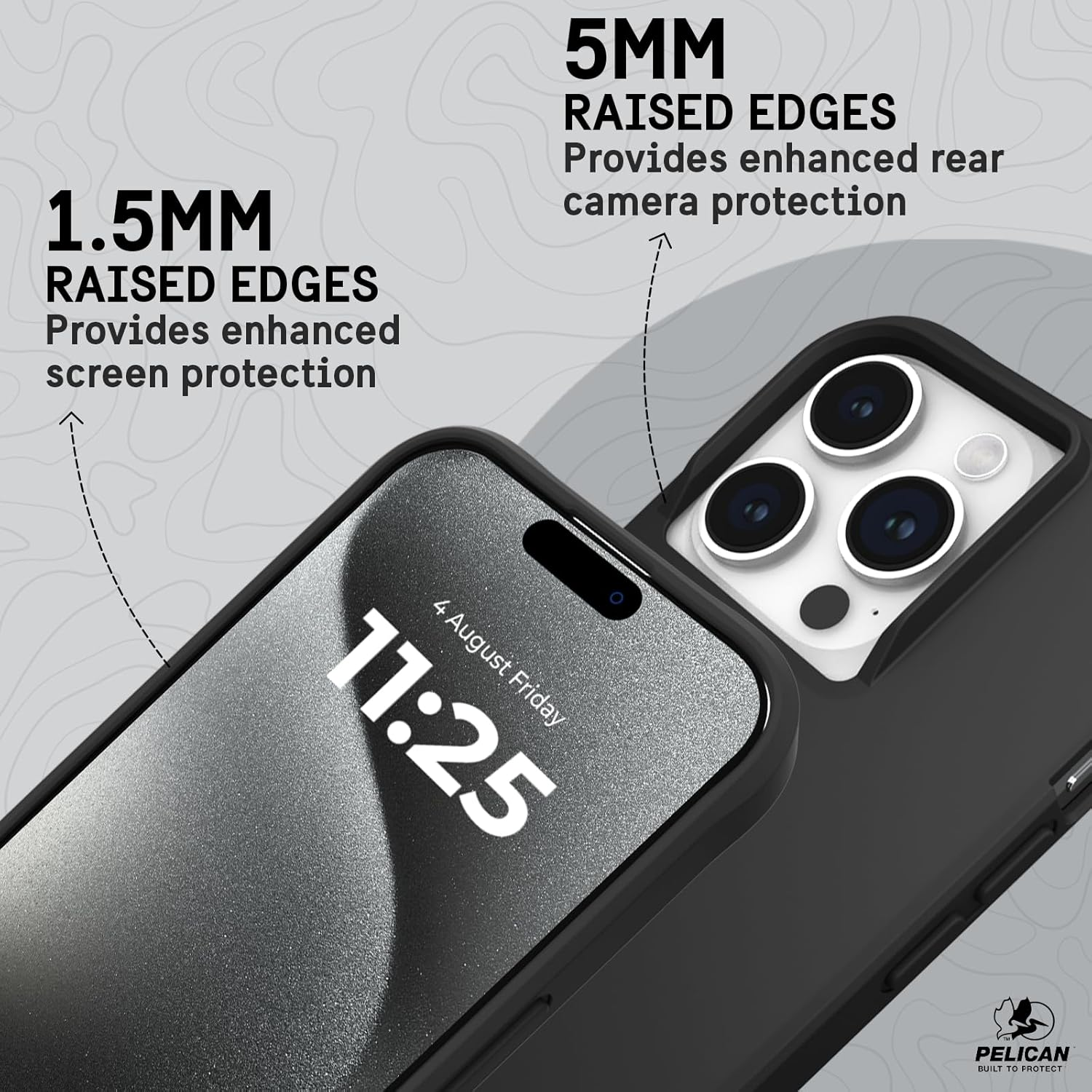 Pelican Ranger Series - Iphone 15 Pro Case 6.1' [Wireless Charging Compatible] Protective Phone Case with Anti-Scratch Tech [12FT Mil-Grade Drop Protection] Slim Rugged Cover for Iphone 15 Pro - Black - Black Magsafe image number 5