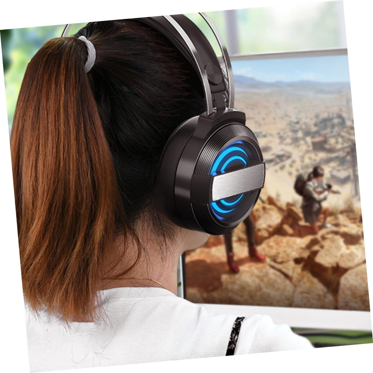 LRXIYODE Wired Gaming Headset Microphone USB Over-Ear Computer Headphone for Black Standard Edition image number 5