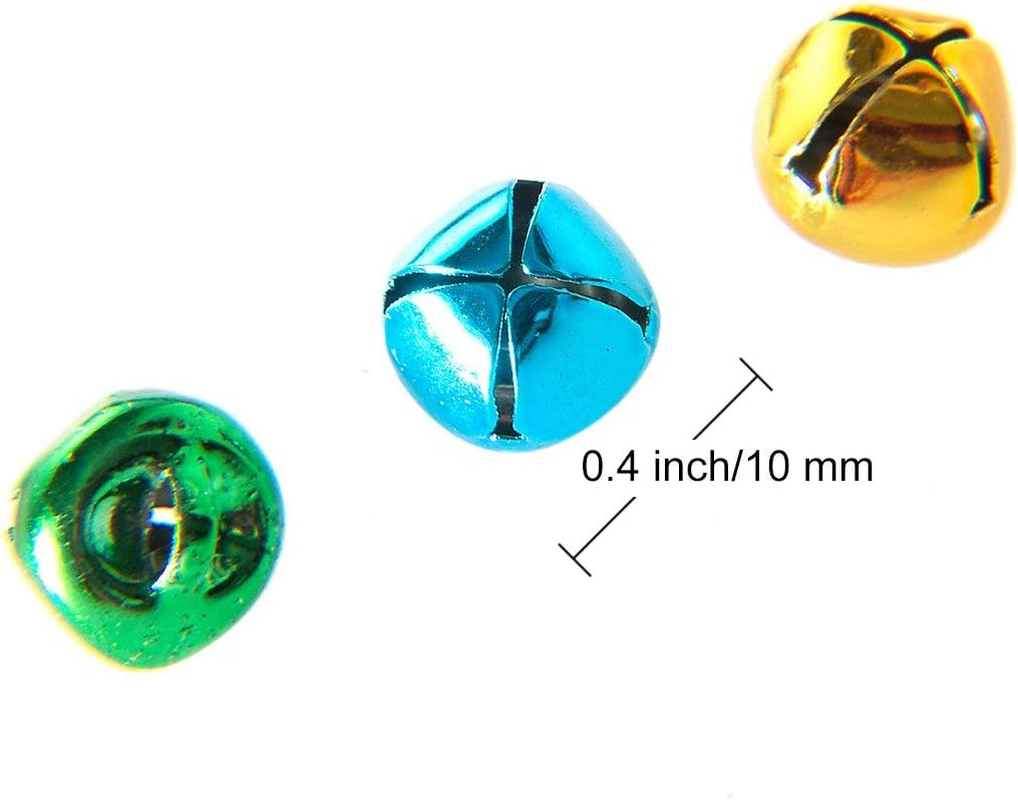 300PCS Jingle Bells with Storage Box, Small Bell Mini Bells, Craft Bells, DIY Bells for Wreath, Christmas, Holiday Home Party & Festival Decorations and Jewelry Making, 10 Mm, 5 Colors image number 1