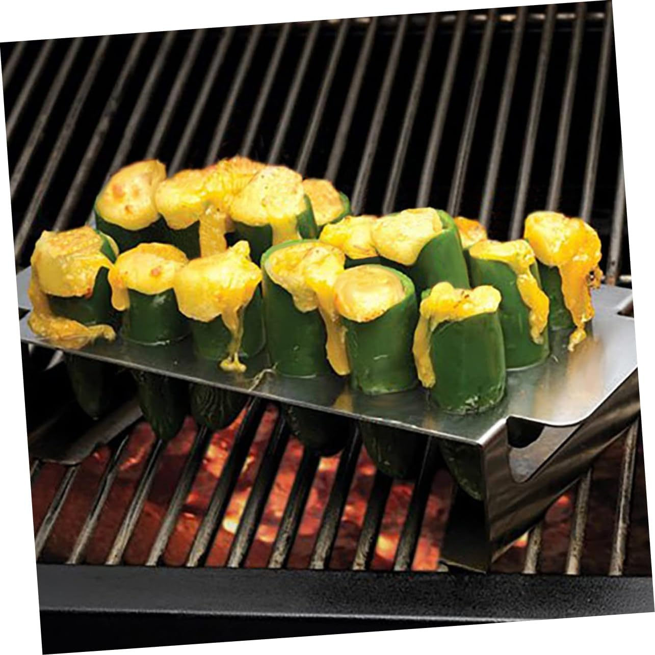 Ciieeo Stainless Steel Jalapeno Grill Holder and Chili Corer Tool for Outdoor Barbecue High Temperature Resistant Roasting Rack for Grilled Peppers and Chicken Legs Easy to Clean Bbq image number 5