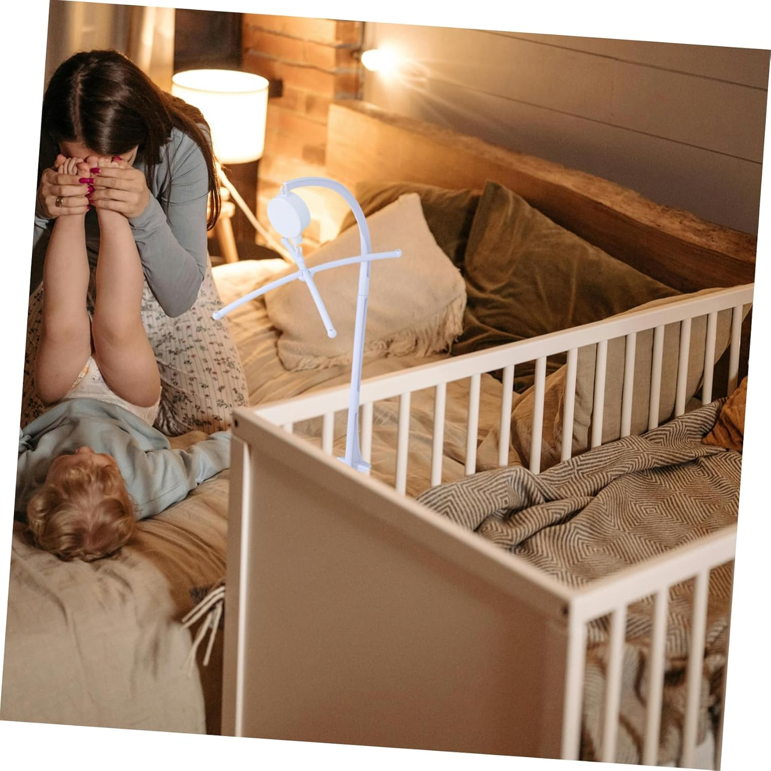 1 Set Adjustable Crib Bell Mobile Arm Stand with Bottom Clamp Multi Functional Holder for Mobiles Easy Setup and Height for Enhanced Stimulation image number 3