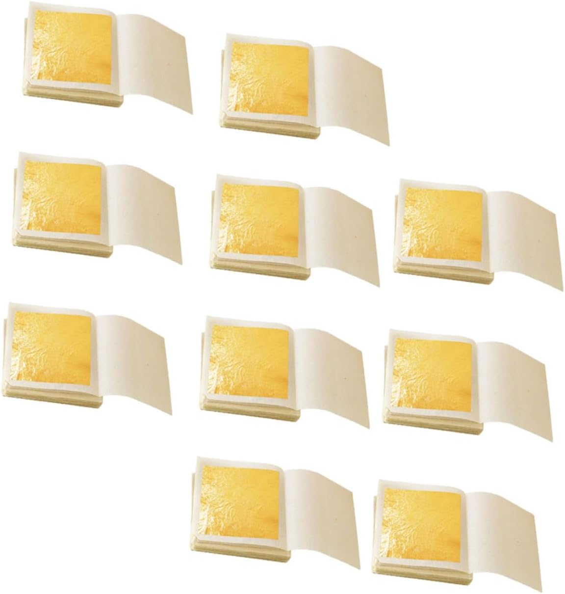 KONTONTY 10Pcs Edible Gold Foil Leaf for Cosmetic and Buddha Statue Decoration Brightening and Non Tarnishing Foil Paper for Beauty Applications image number 3