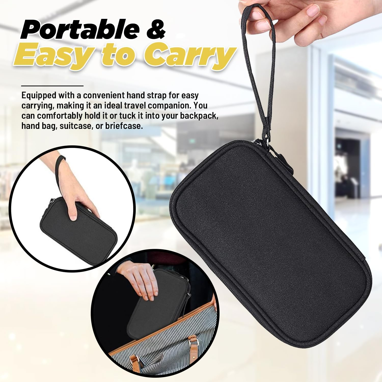 Cable Organiser Bag with Bonus Silicone Cable Ties - Double Layer Waterproof Travel Case for Electronics | Compact Pouch with SD Card Slots, USB Cable Holder | Travel Organiser for Power Cords - Pink image number 6