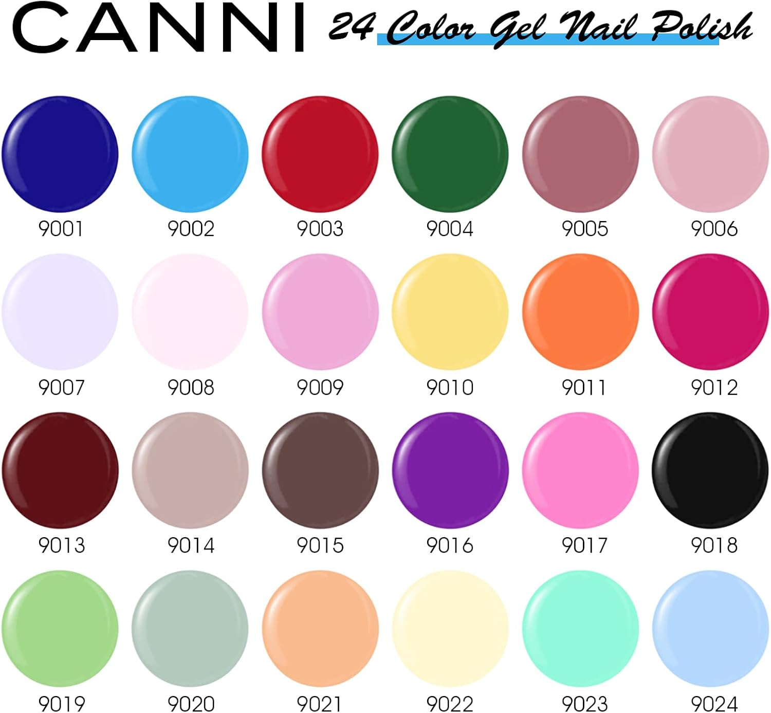 CANNI CC1 30Pcs 9ML Gel Nail Polish Set, Black Hot Pink Green Yellow Purple Blue Gel Polish Kit Soak off LED UV Nail Art Starter Manicure Salon DIY at Home - Black,Blue,Red image number 3