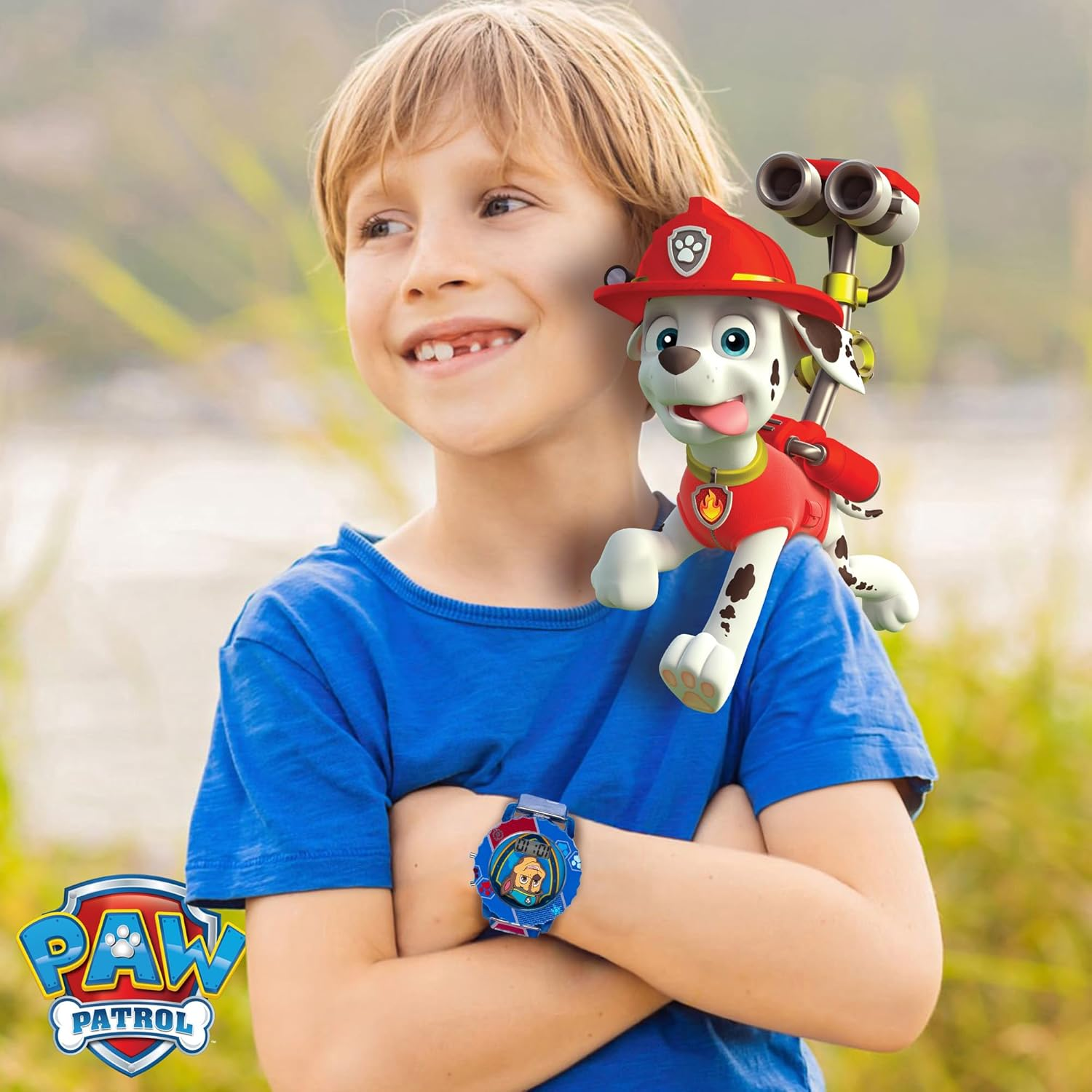Accutime Paw Patrol Kids' Digital Watch with Blue Case, Comfortable Blue Strap, Easy to Buckle - Official 3D Character on the Dial, Safe for Children - Model: PAW4015, Blue, Digital image number 1