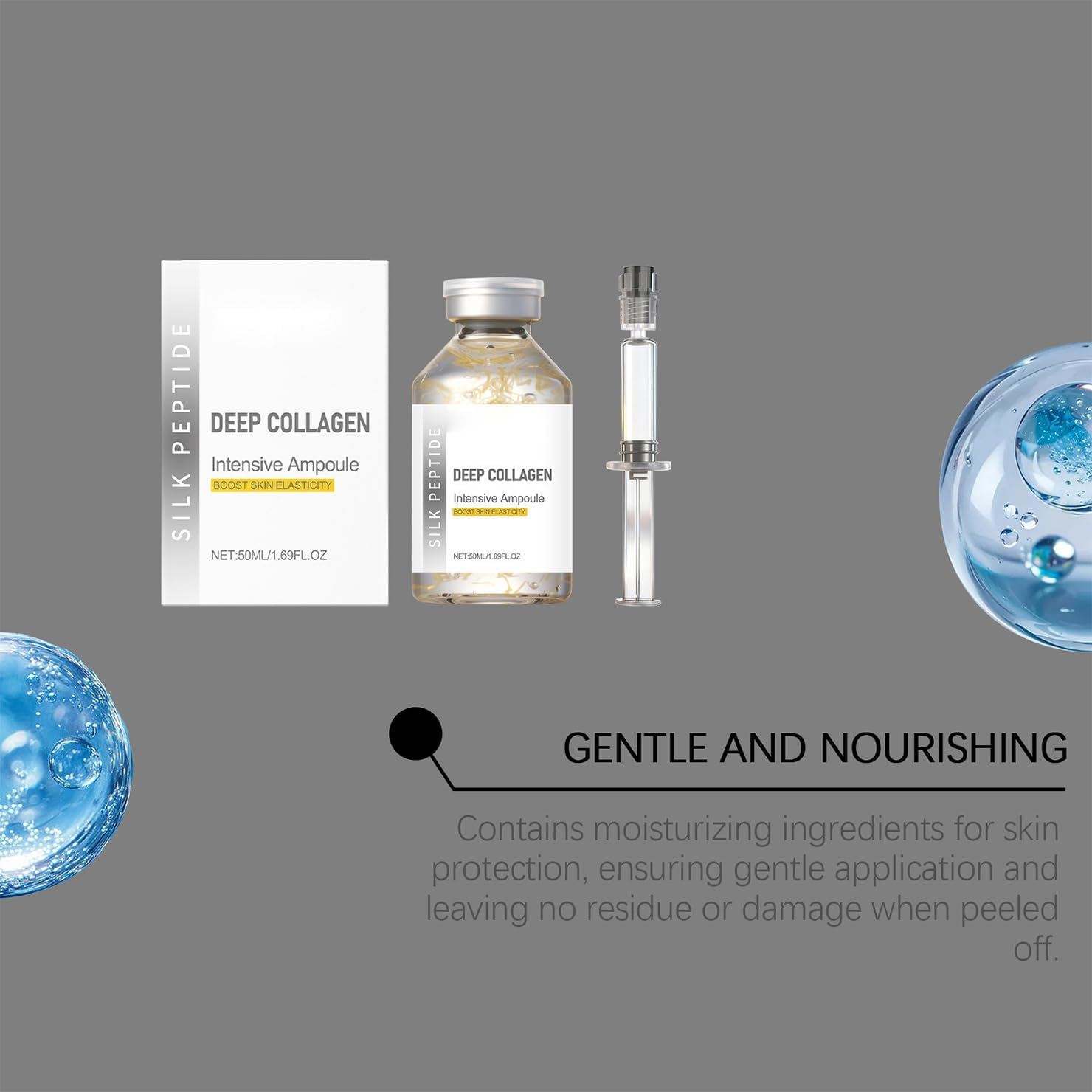 Silk Peptide Intensive Lifting Ampoule, anti Aging Face Serum, Deep Collagen Silk Peptide Intensive Lifting Ampoule Serums for Face Tightening and Lifting (2PCS) image number 2