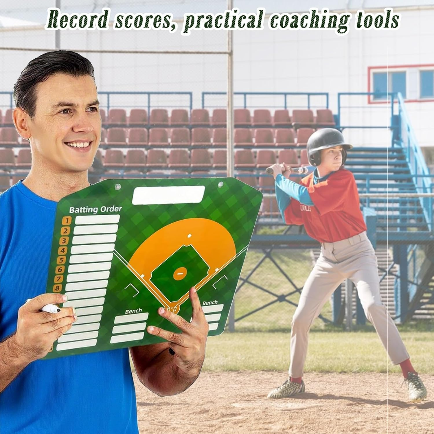 Baseball Lineup Board with Magnetic Surface | Sturdy Coaching Board | Pro Dugout Management System | Reusable Team Lineup Planner for Coaches image number 4