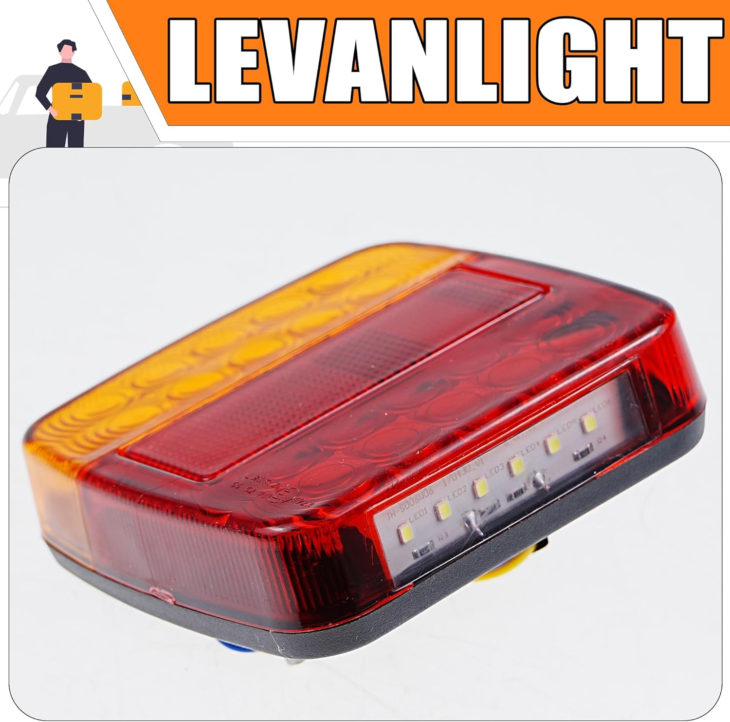 1Pair 12V 26LED Trailer Lights. Stop Turn Tail License, Waterproof IP65 Stop/Tail/Turn Signal Lights for Truck, Boat, 4WD, RV. License Plate Light Included image number 3