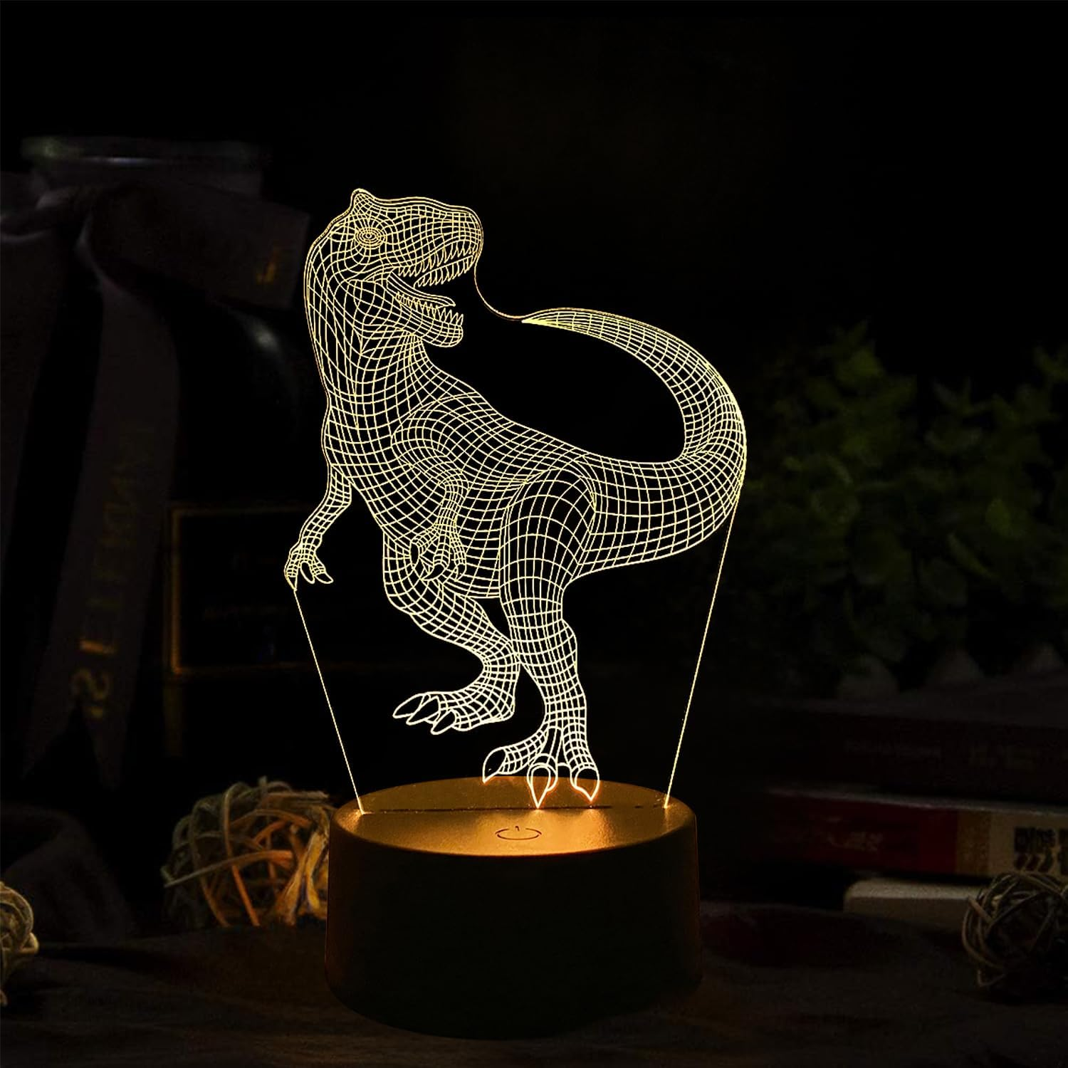 Deluisho Dinosaur Night Light, 3D Dinosaur Night Light for Children, Decorative Lamp for Children'S Room on the Dinosaur Theme, 16 Colors Warm Ambient Lights Free Switching image number 3