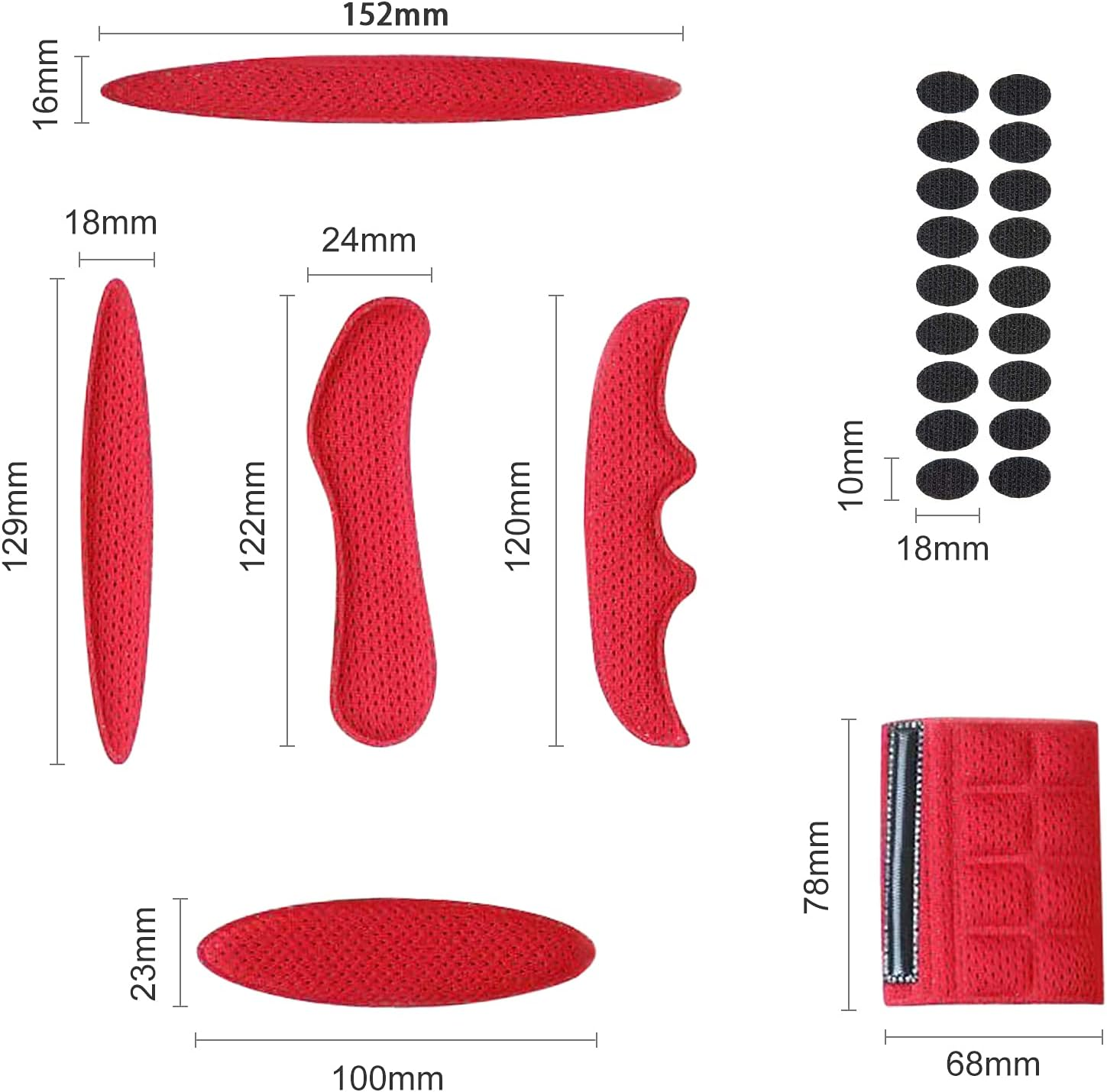 Universal Helmet Foam Pads Replacement Set Helmet Sponge Lining image number 4