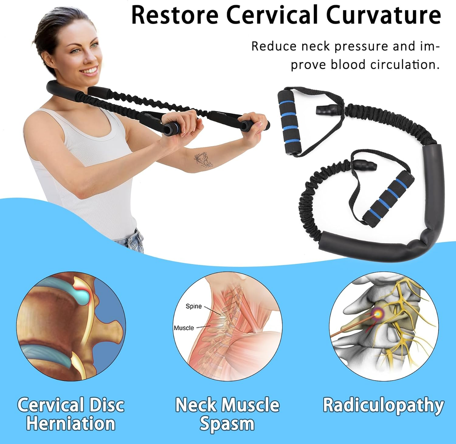 Neck Stretcher Exerciser, Cervical Traction Device, Neck Chiropractor Pull Device, Cervical Neck Traction Devices for Home Use image number 4