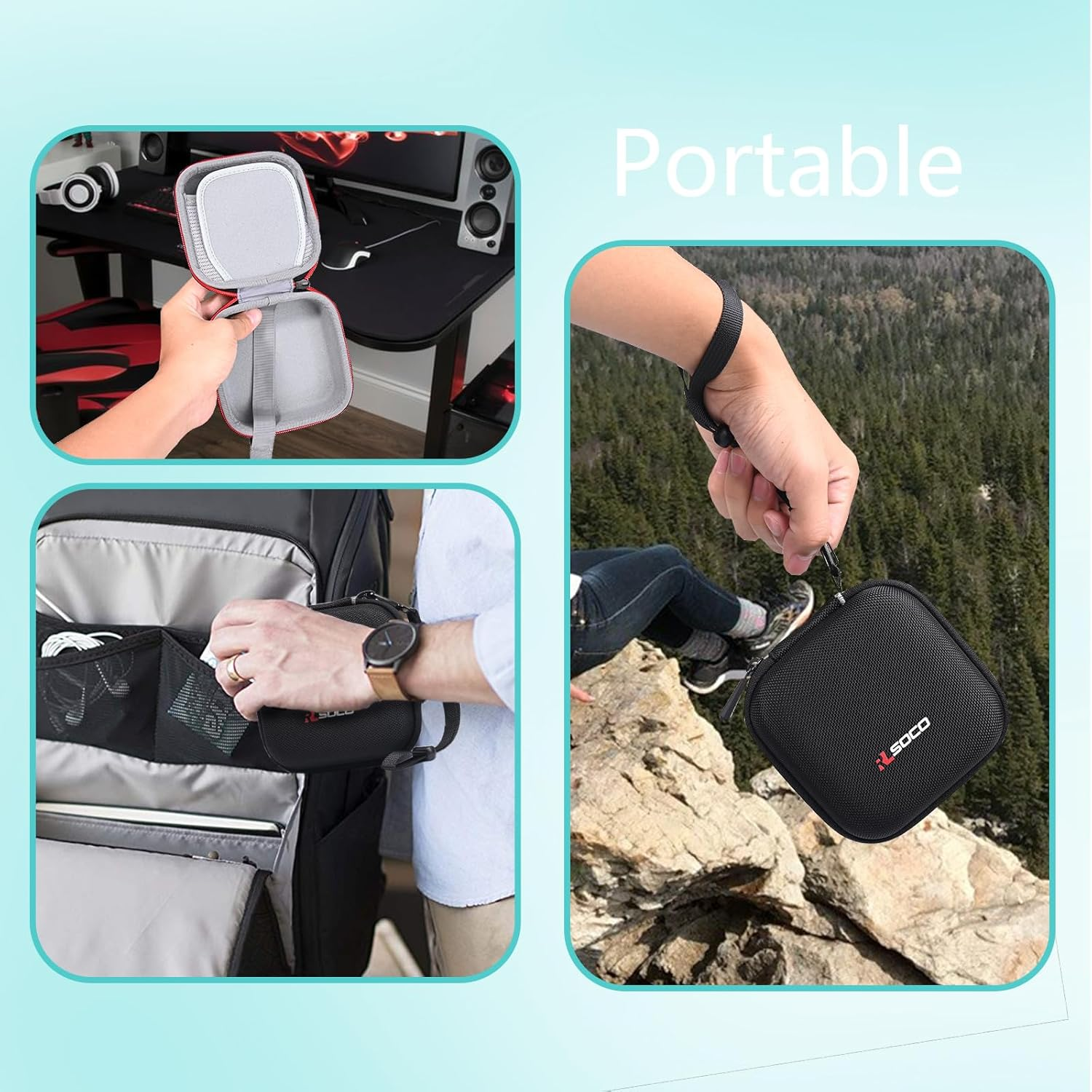 RLSOCO Case for Tp-Link AX3000/AX1500 Dual Band Wi-Fi 6 Travel Router, Portable Travel Case for TL-WR3002X/WR1502X Router - Black (Cover Only) image number 2