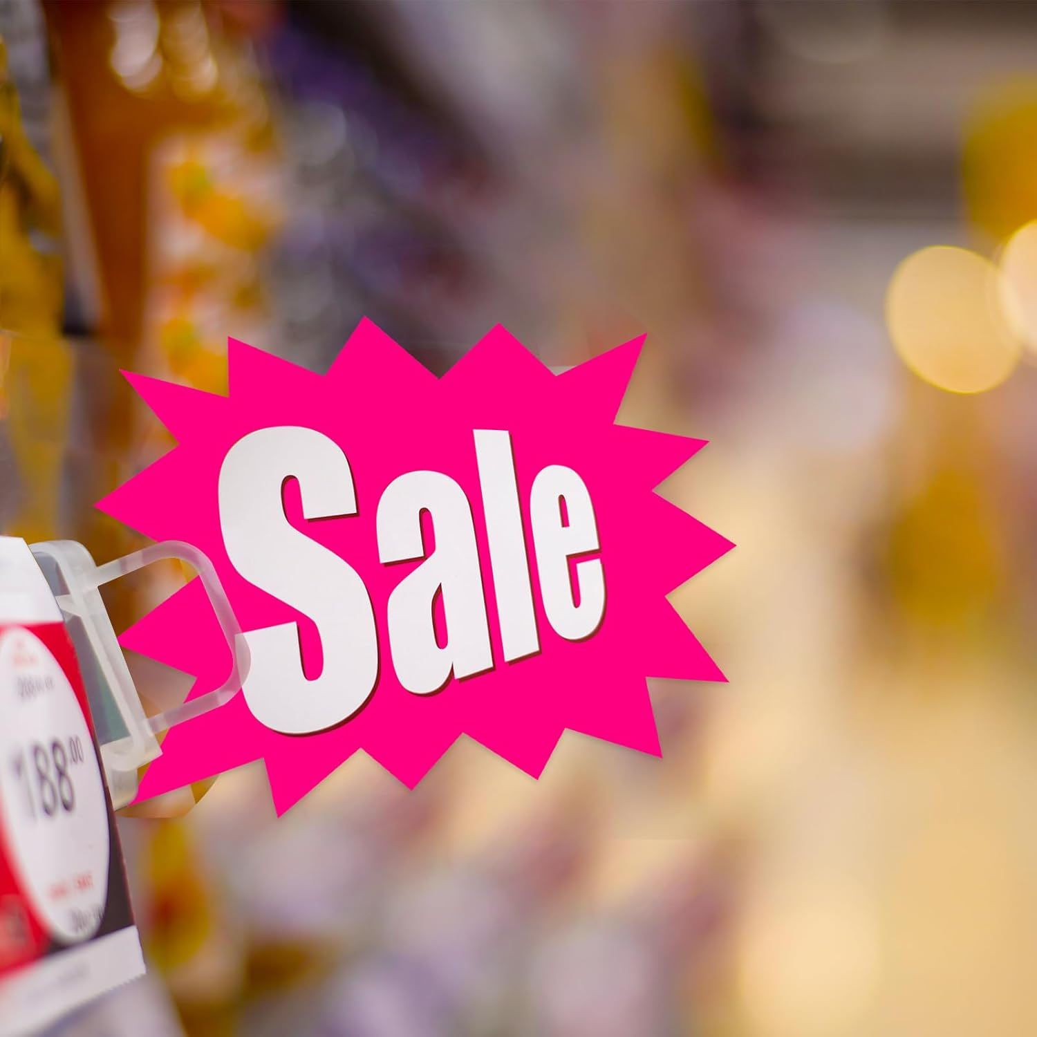 HMIEPRS Starburst Sign Star Burst Attractive Fluorescent Neon Sign Great for Store Sale Retail Home Garage Sale Tag, Nice Decoration (400PC) image number 2