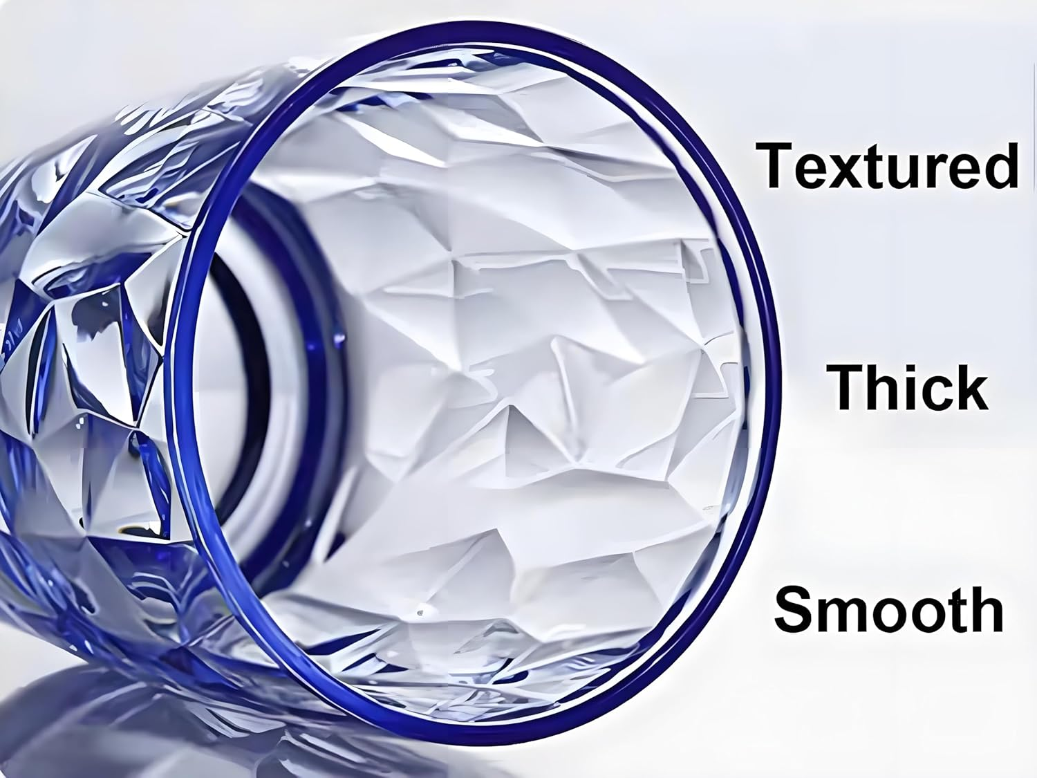 VEILEDGEM 15Oz Shatterproof Tritan Drinking Glasses Unbreakable Acrylic Glasses Drinkware BPA Free Hard Plastic Cups Reusable Kitchen Water Glasses Drinking Set of 8 (Blue) - 10 Oz 12 Pieces Blue image number 3