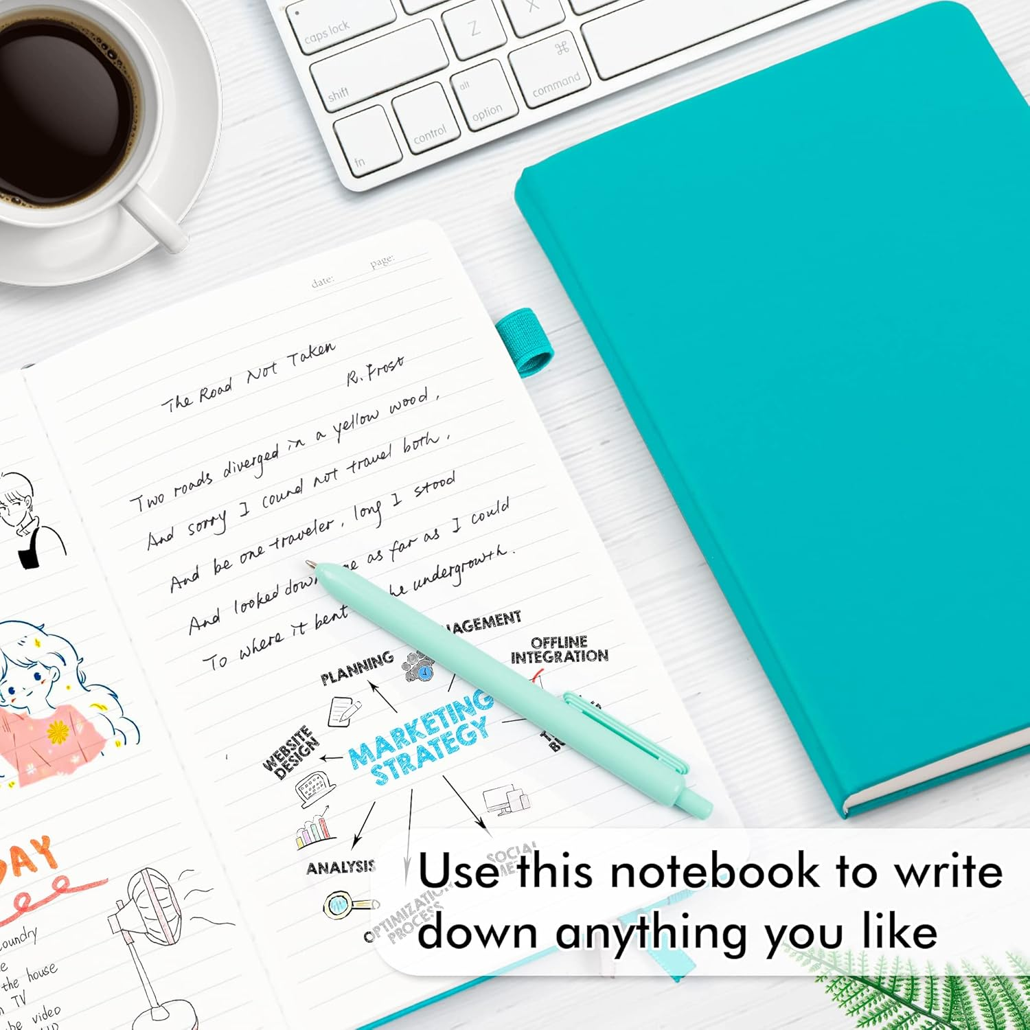 Feela 3 Pack Notebooks Journals Bulk with 3 Black Pens, A5 Hardcover Notebook Classic Ruled Lined Journal Set with Pen Holder for Work Business Journaling Note Taking, 120 GSM, 5.1&rdquo;X8.3&rdquo;, Emerald