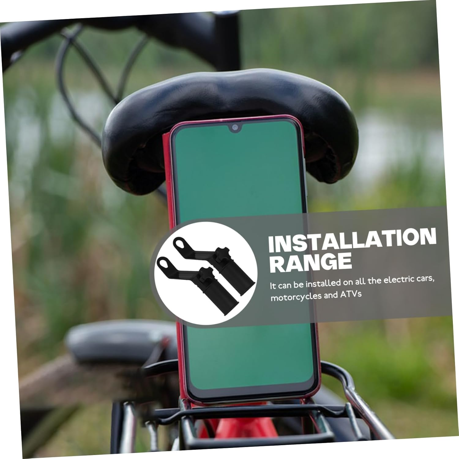 WOONEKY 2Pcs Motorbike Phone Holder Motorcycle Phone Mount Rearview Mirror Adapter Handlebar Mount Compact Easy Install image number 4