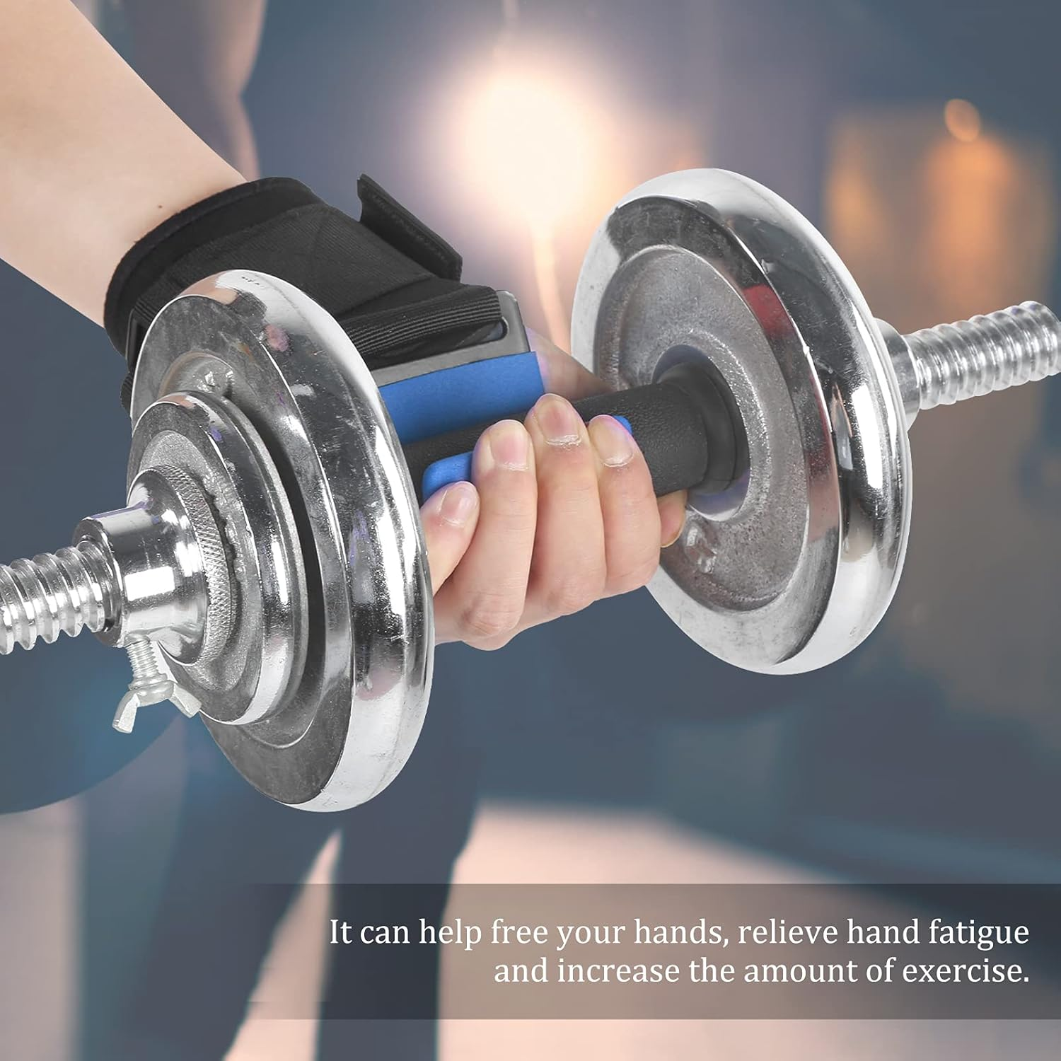 Weight Lifting Strap with Hook, Heavy Duty Wrist Straps Wrist Guard Weightlifting Support Hook Weightlifting Pull up Hook Adjustable (Blue Row Hook) image number 2