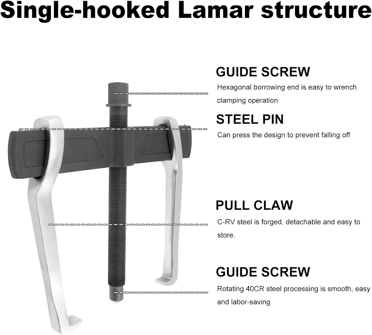Chgimposs 14 Inch 2-Jaw Gear Puller, Adjustable CR-V Bearing Puller Gears, Removal Tool for External Internal Pulling, Puller Tool Separate Lifting Device image number 1