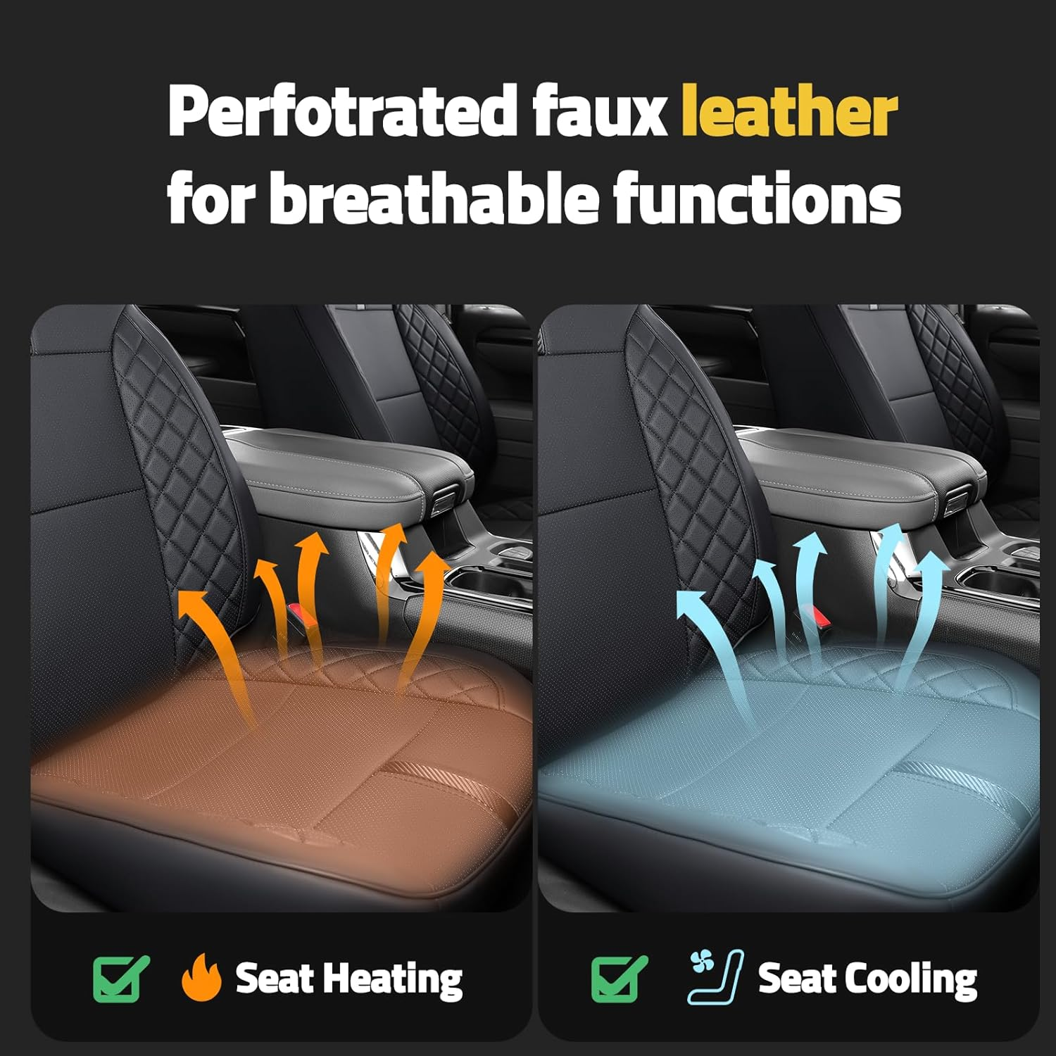 Weatherward for 2019-2025 Chevy Silverado Seat Covers/Gmc Sierra Seat Covers, 2024 2025 Chevy Silverado 1500 Accessories, 2024 2025 GMC Sierra 1500 Accessories, Black, Fit 2Nd Row Seatback Storage image number 2