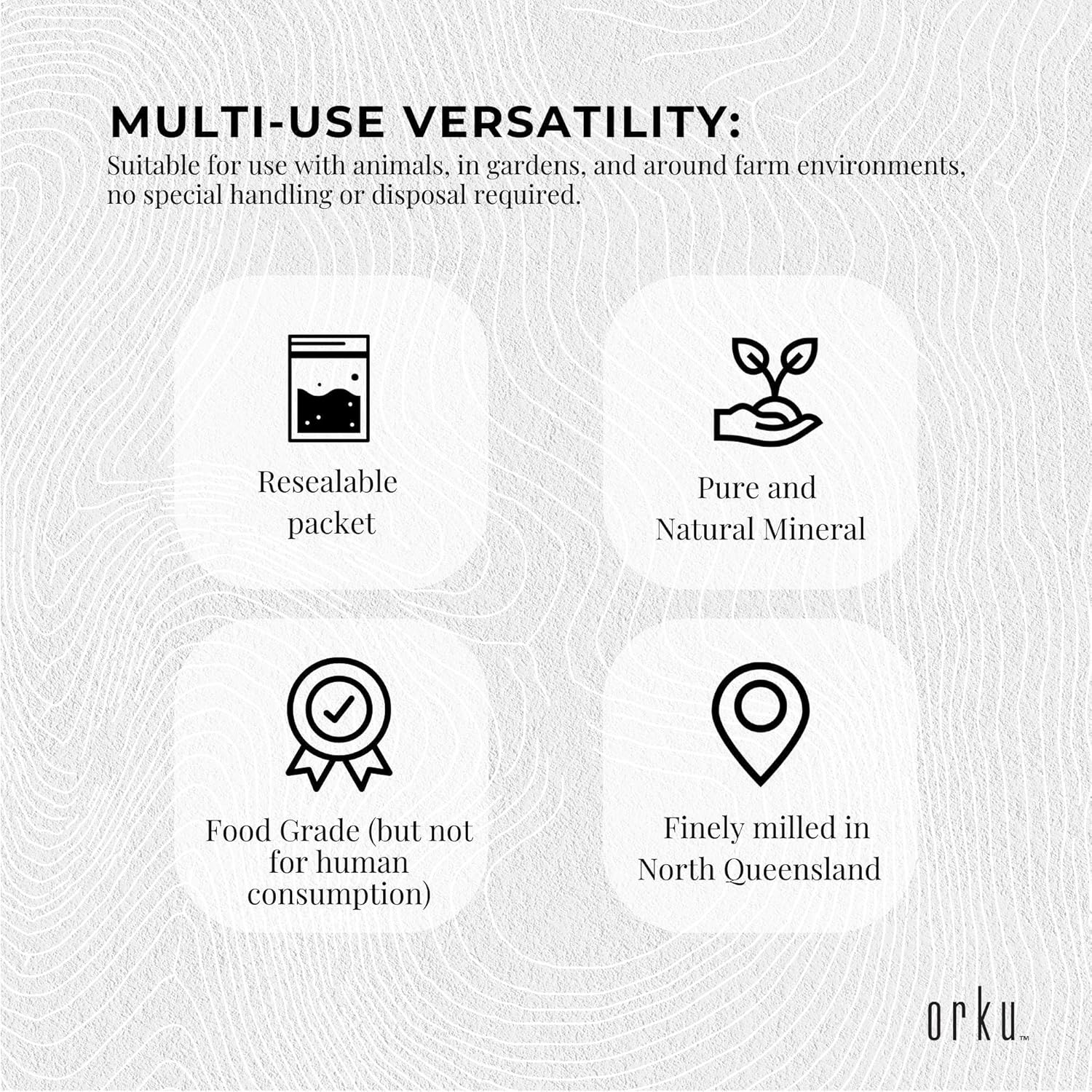 Orku 1Kg Fossil Shell Flour - Livestock Garden Pet Diatomaceous Earth image number 3