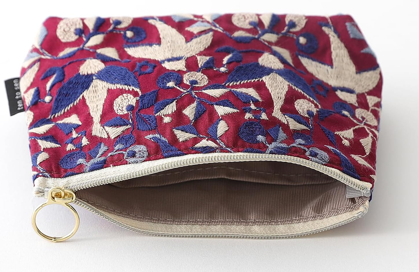 Ddintex Ten to Sen Basic Pouch, Bird, Purple, 5.9 X 4.1 X 1.8 Inches (15 X 10.5 X 4.5 Cm) [Using Dot and Line Embroidery Fabric] image number 2