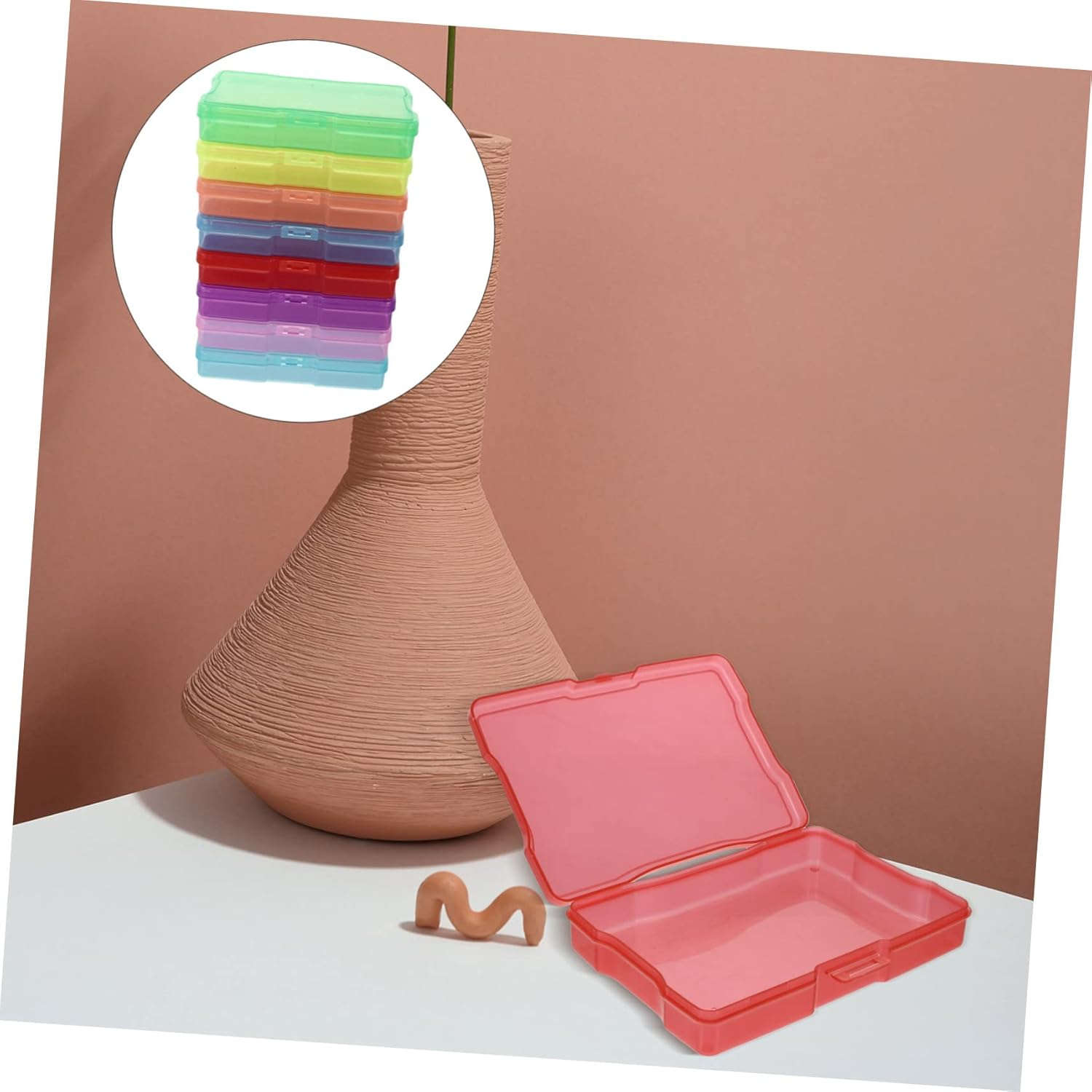 Tofficu 8Pcs Plastic Storage Boxes for Postcards and Photos Organizing Cases Compartments for Jewelry and Small Items for Boys and Girls Storage and Home Organization image number 2