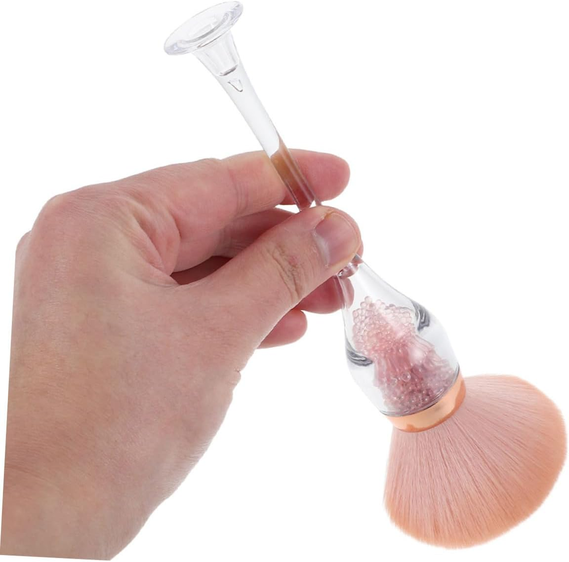 DECORNIJIA 2Pcs Nail Dust Cleaning Brush Soft Bristles Manicure Tool Unique Wine Shape Design for Dust Removal Salon Nail Art Brush