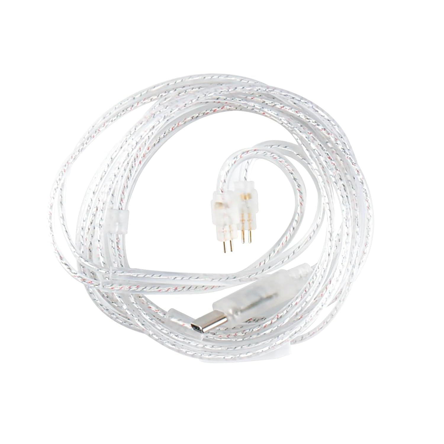 Keephifi CCZ USB C IEM Cable with Mic QDC, C03 4N Silver-Plated OFC in Ear Monitor Cable Earbuds Wire for EDX Pro/Castor/Zs10 PRO/ZS10 PRO X/ZSN PRO X/ZS10 PRO 2/ZS12 PRO X