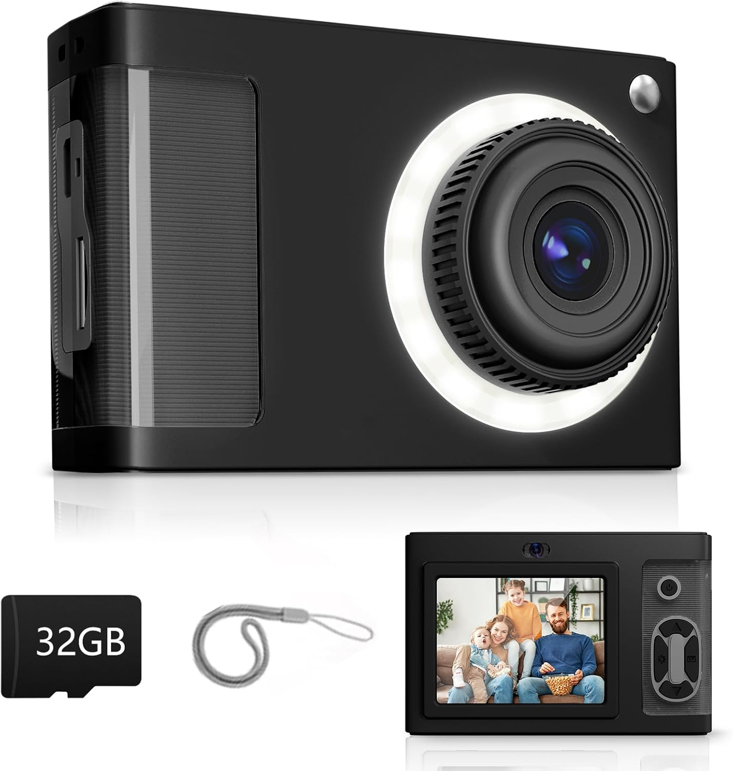 ARNSSIEN Digital Camera for Kids, 1080P Vintage Kids Camera for Toddler, 2.4" IPS Screen Child Cam with 16 LED Filling Lights, Birthday Festival Present for Older, Teens, Students, Beginners,Y2