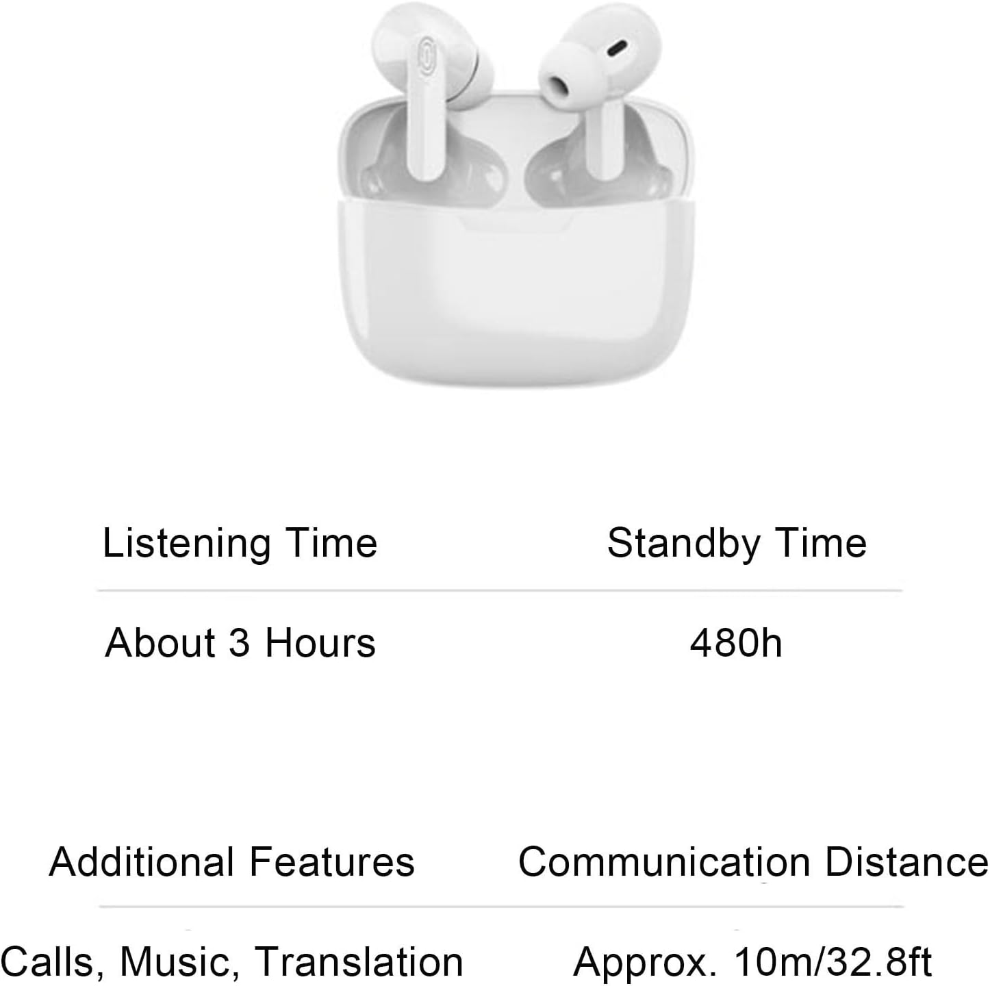 CHICIRIS Voice Translator Earbuds Supports, Language Translator Earbuds, 114 Languages Online Translation for Multicultural Events and Social Gatherings Silver (White) image number 5