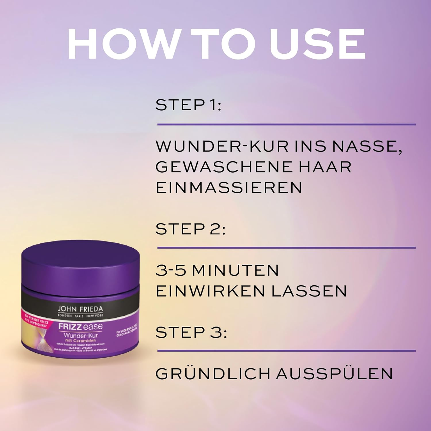 John Frieda Frizz Ease Wonder Treatment - Deeply Effective Hair Treatment - Contents: 250 Ml - for Unruly Hair - Intensive Repair and Strengthening image number 1