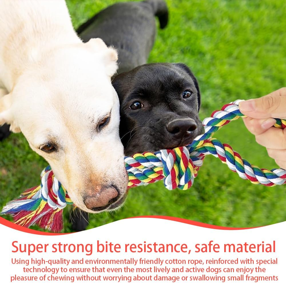 Dog Rope Toys 4 Pack, Dog Tug Toy, Colorful Braided Cotton Rope Dog Toy for Puppies Puppy Small Dog Teething Chew, Cleaning Pet'S Teeth during Playtime image number 4