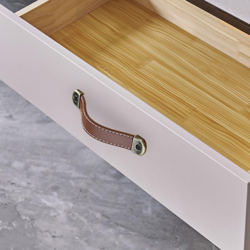 6Pcs Leather Pull Handles for Cabinet Doors and Drawers, Safety Protection Upgrade, Easy Installation, Brown Synthetic Leather, 7.48 * 0.94 * 0.31 Inches, Ideal for Home Decor