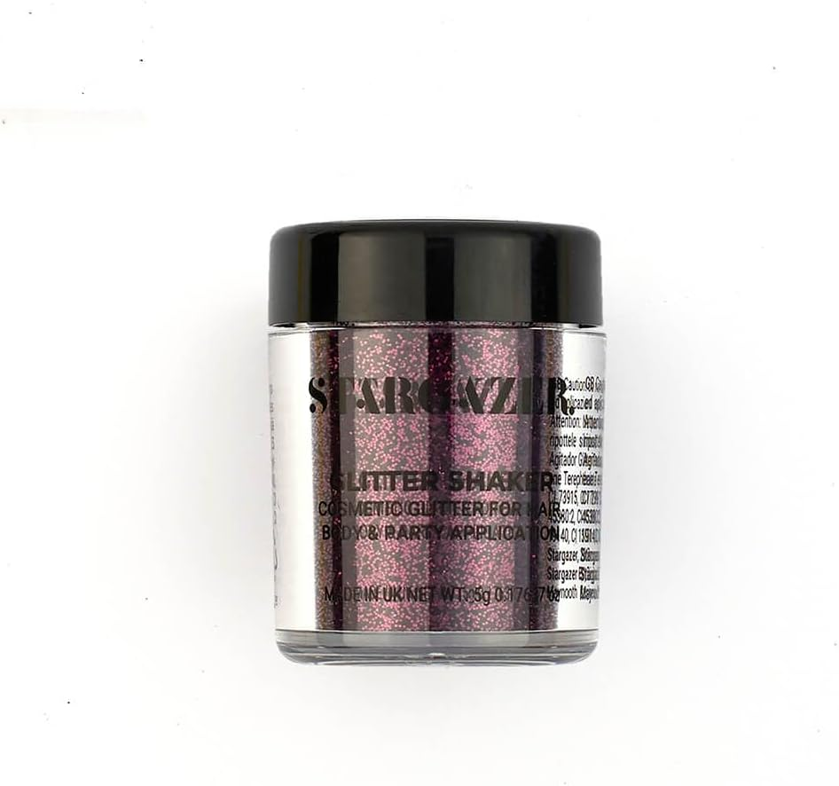 Glitter Shaker, Garnet. Cosmetic Glitter Powder for Use on the Eyes, Lips, Face, Body, Hair and Nails. - Red And Purple image number 1