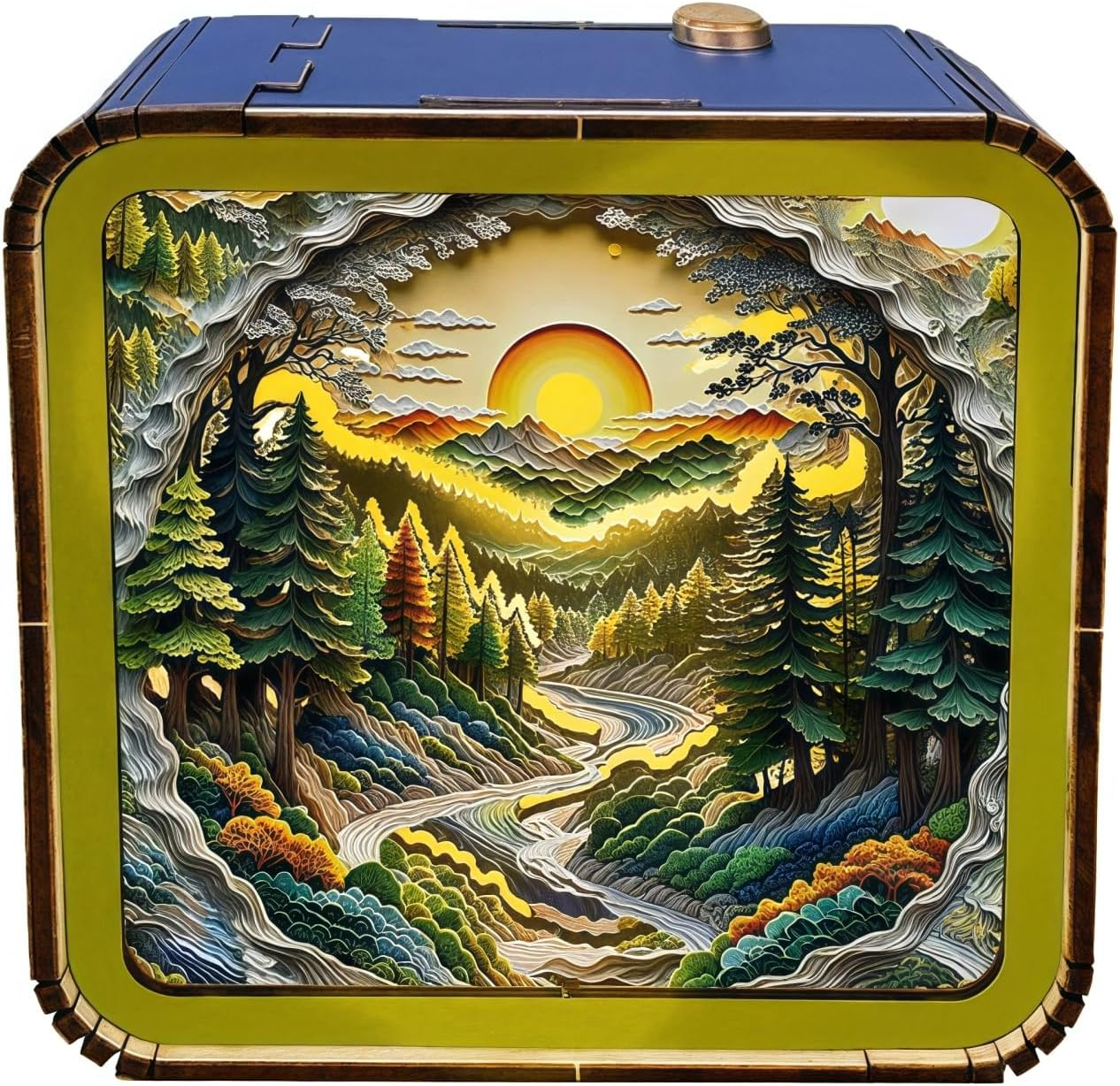 3D Wooden Puzzles Night Light, DIY Wooden Puzzles for Adults, Wood 3D Jigsaw Puzzle, Eye Care Night Light with Touchable Switch, Personalized Gifts for Family Friend DIY Puzzle Lover image number 2