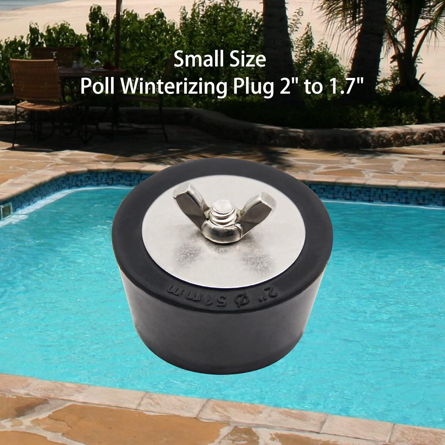 (2 PCS) 2" Rubber Pool Winterizing Plugs with Stainless Steel Screw Bolts, Winter Anti-Expansion Plug image number 2