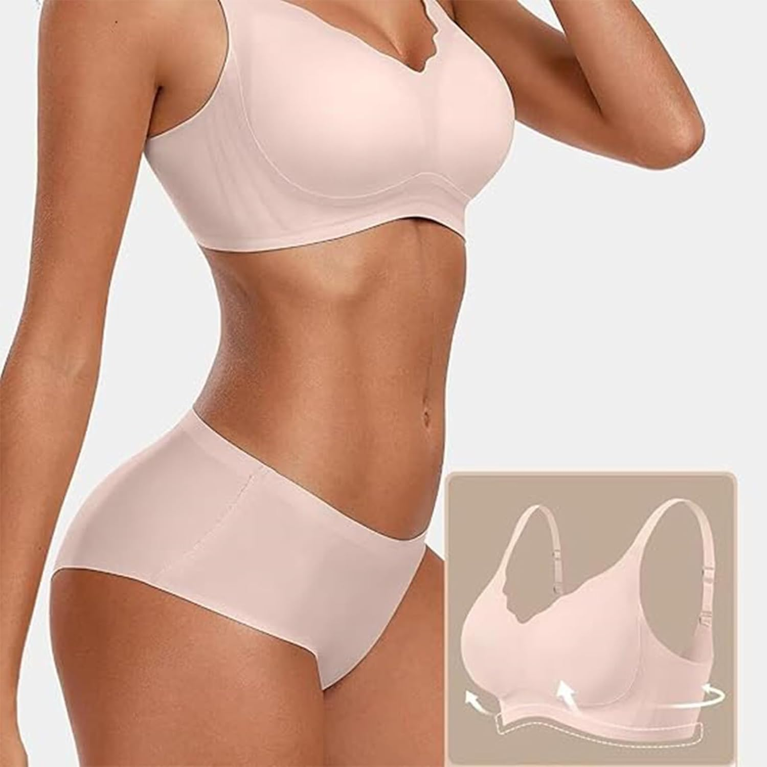 Seamless Scalloped Push-Up Bra, Dutifulon Seamless Scalloped Push-Up Bra, Comfortable Sports No Underwire image number 5