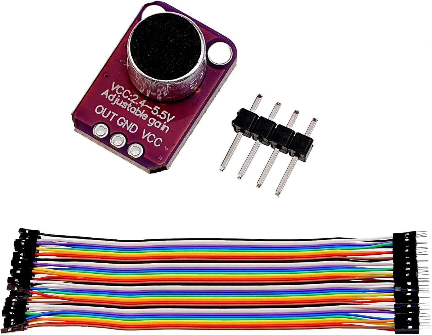 A-DIGISHUO 3Pcs MAX4466 Electret Microphone Sensor Compatible with for Arduino Raspberry Pi ESP32 Sound Sensor Amplifier image number 5