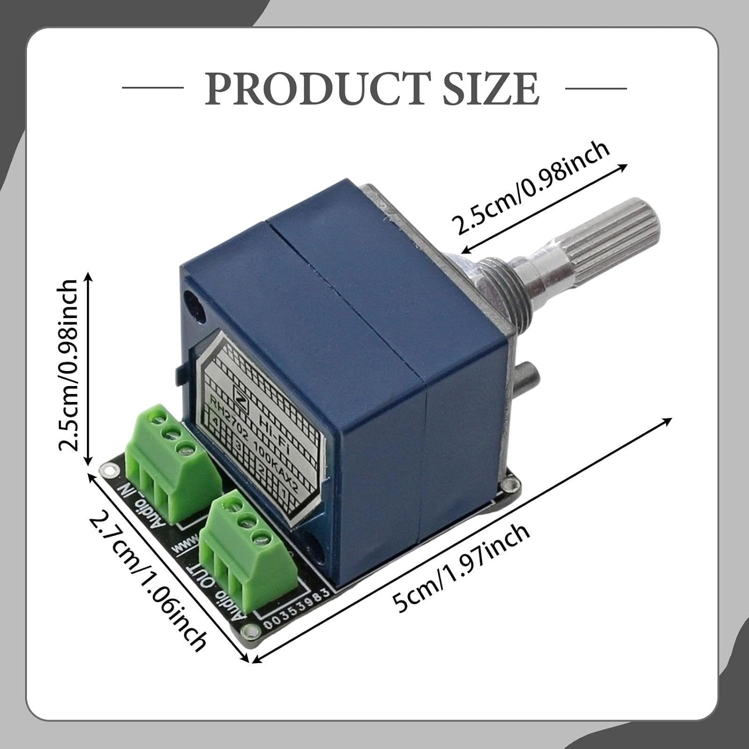 Oshhni PH2702 Volume Potentiometer Attenuator 2 Channel Simple Installation Plug-And-Pull Type for Turntable DIY Amplifiers Speaker, 50K image number 2
