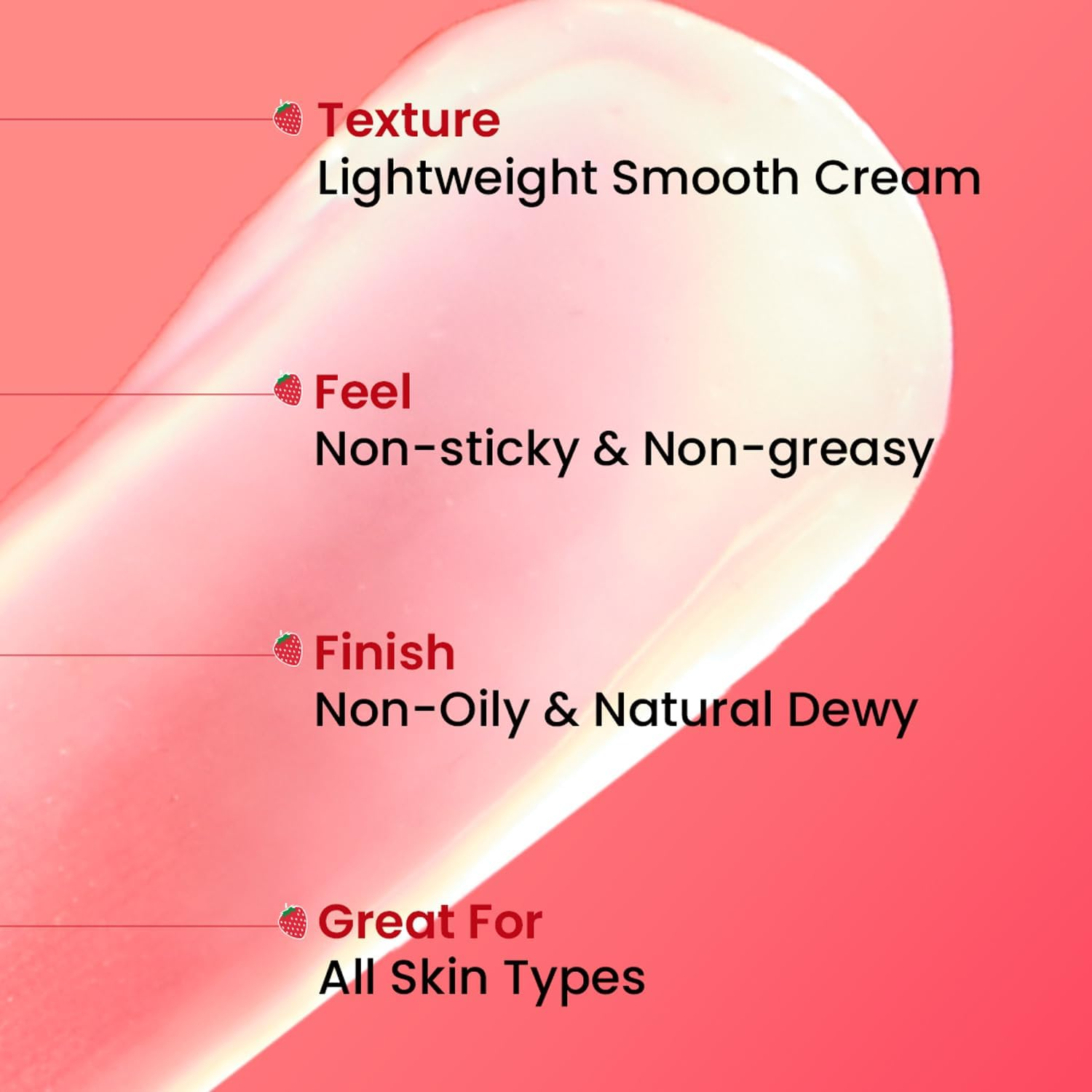 Dot & Key Strawberry Brightening Moisturizer Niacinamide, Peptides Hyaluronic Acid, Non-Sticky, Brightens Skin, Intense Moisturization Non-Comedogenic Fragrance Free, Lightweight 80G image number 5