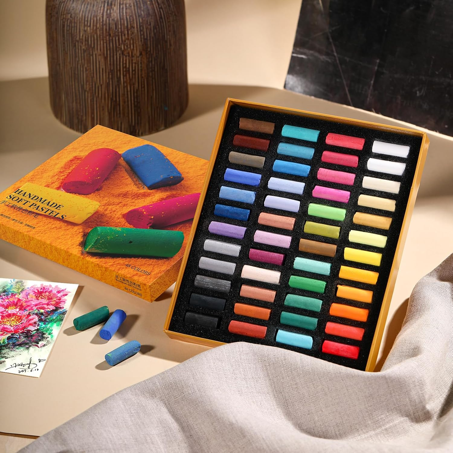 Paul Rubens Soft Pastel Set (48 Colors) - Fine Pigments with Smooth Strokes & Strong Coloring Power - Vibrant Chalk Pastels for Drawing, Blending & Layering - Ideal for Beginners, Students & Artists image number 4