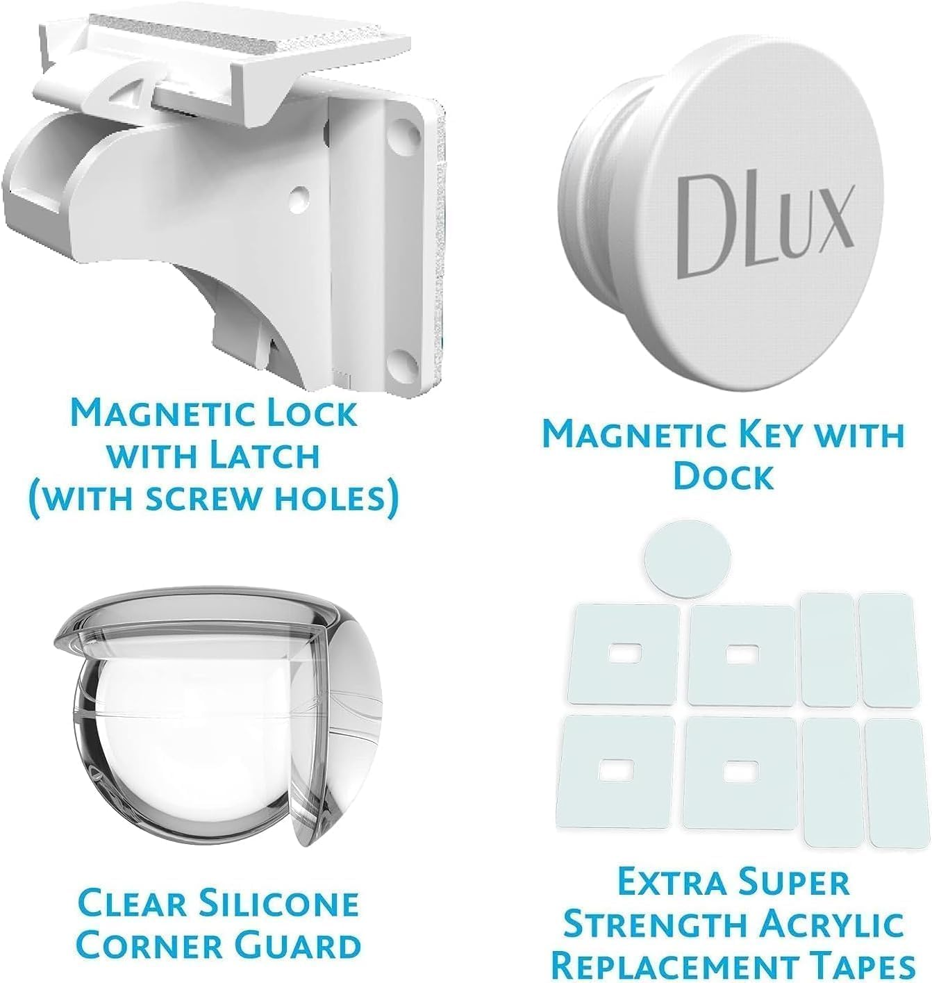 21 Magnetic Cabinet Locks 3 Keys, Child Safety 61-Piece Kit, Magnet Locks with New Upgraded Adhesive, Easy Installation, No-Drill Baby Proofing Locks to Childproof Cabinets & Drawers image number 1