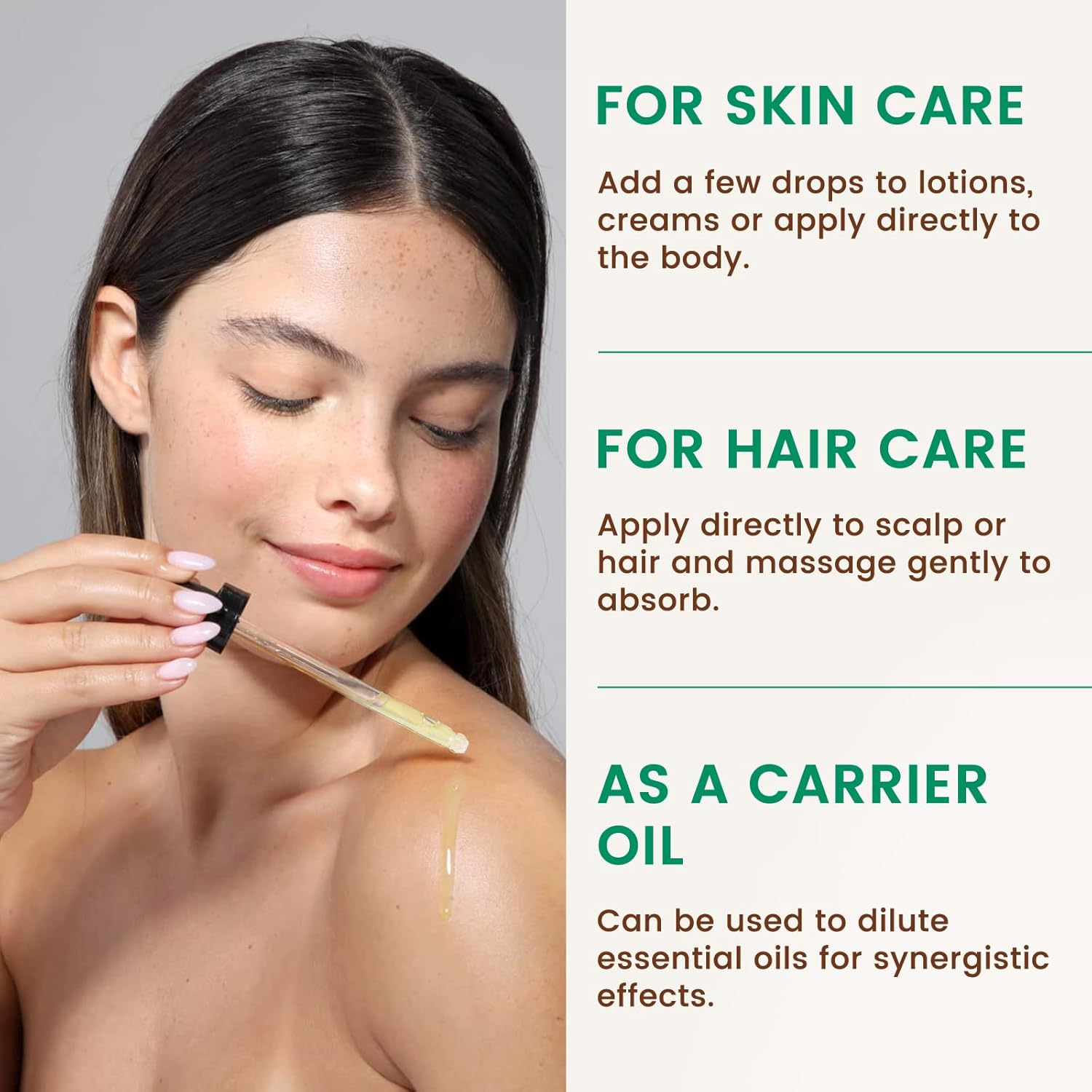 PHATOIL Organic Sweet Almond Oil for Skin 118 Ml (4 Fl.Oz), USDA Certified Organic, Cold Pressed Almond Oil in Glass Bottle for Hair, Face, Body Moisturizer, Carrier Oil for DIY, Massage image number 5