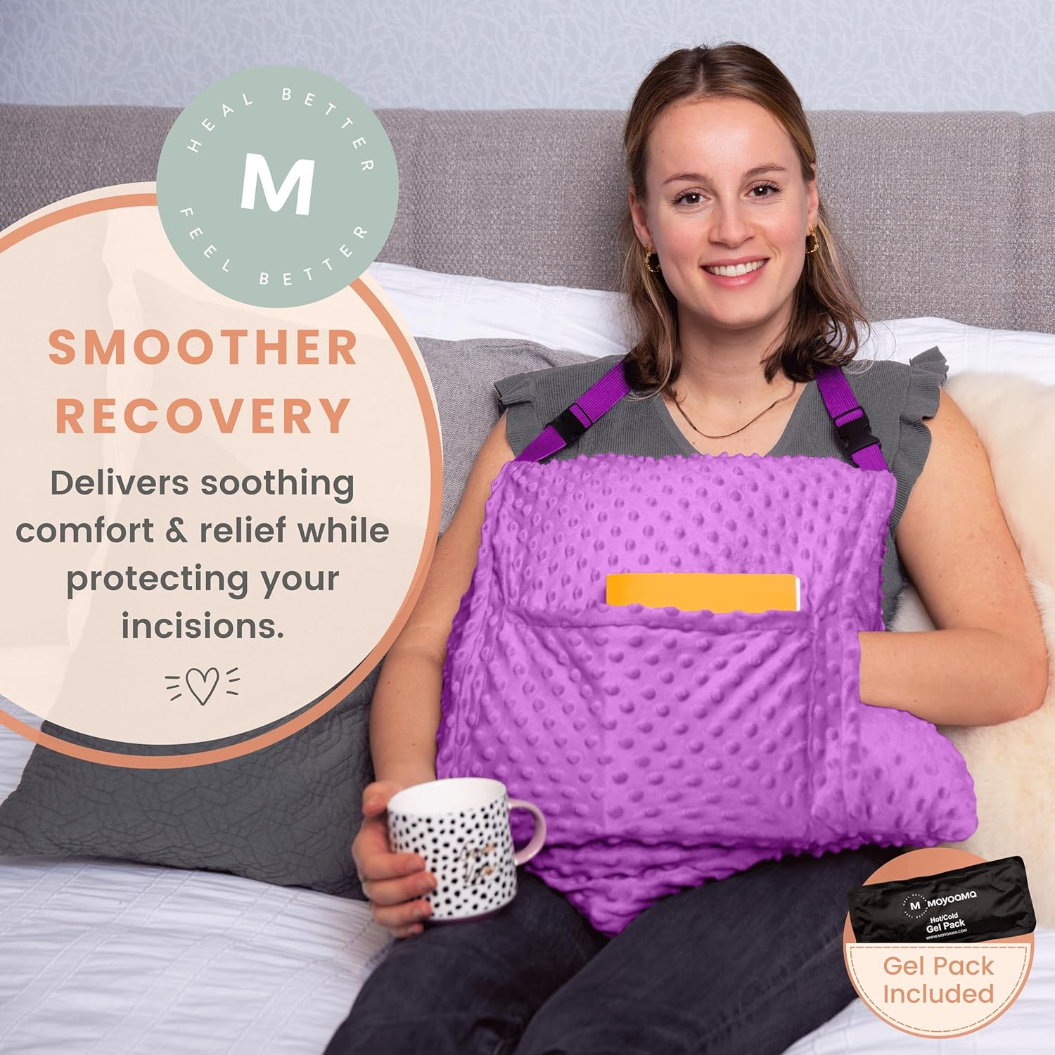 MOYOAMA Hysterectomy Pillow Post Surgery for Hysterectomy Recovery Must Haves- Surgery Pillow for Abdomen, Abdominal Pillow Post Surgery, Abdominal Surgery Recovery Pillow for Hysterectomy Gifts image number 2