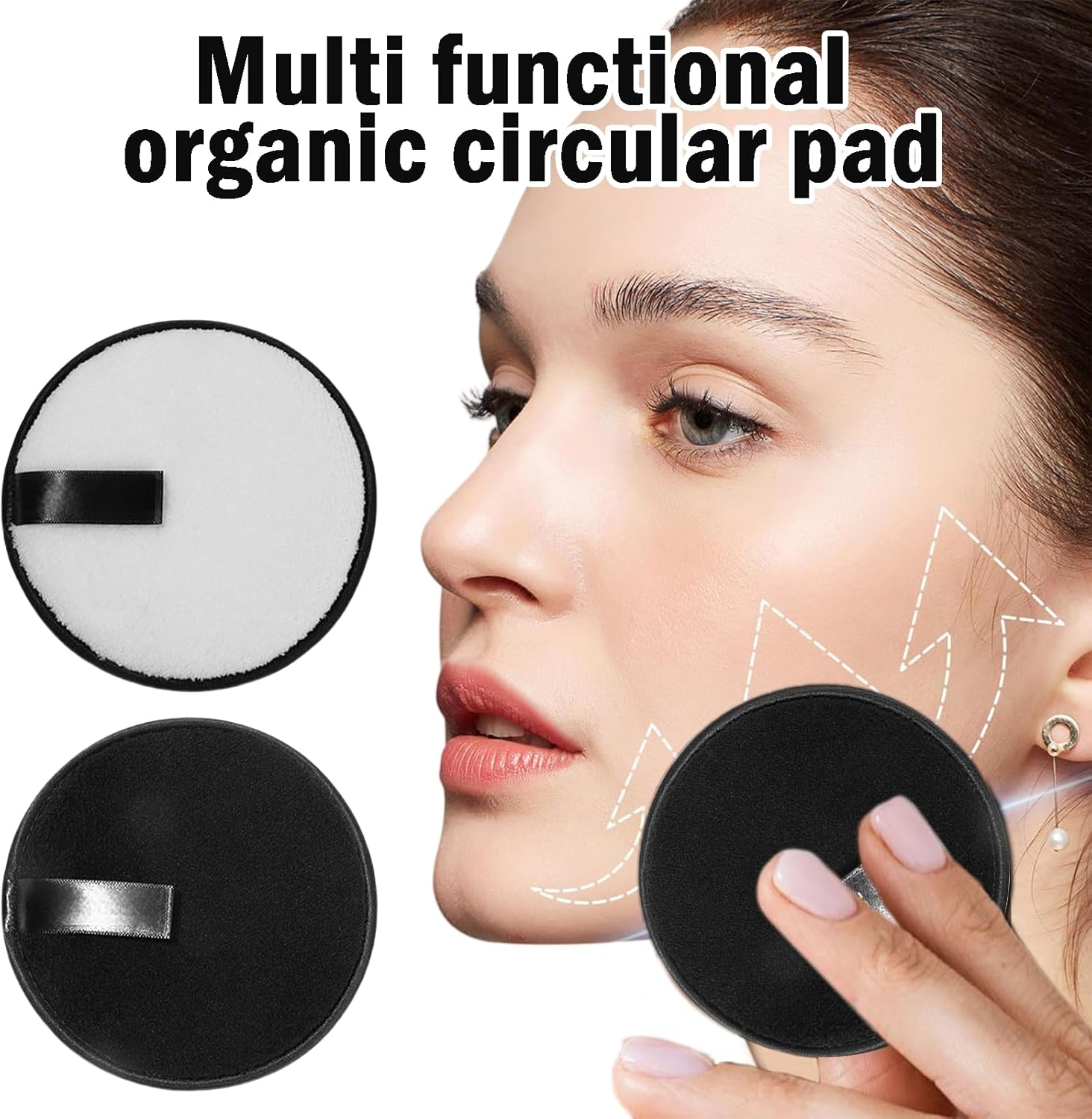 Rylaxzon Reusable Makeup Remover Pads, Face Halo Microfiber Cotton Rounds, Eco-Friendly, Gentle & Effective Face Cloths, Reusable Makeup Remover Pads (6Pcs) image number 5