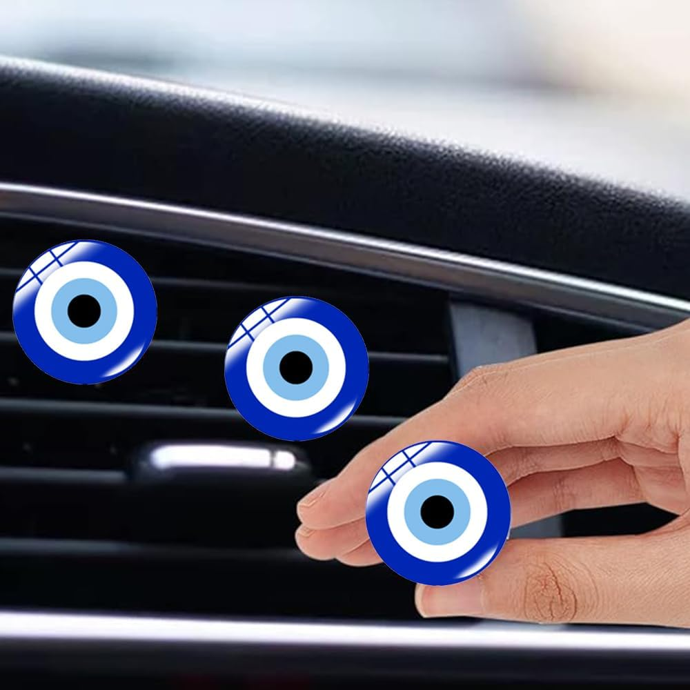 Wangjue 6Pcs Evil Eye Air Vent Clips Car Air Fresheners Blue Turkish Interior Spiritual Accessories Decorations for Girls Women Men image number 3