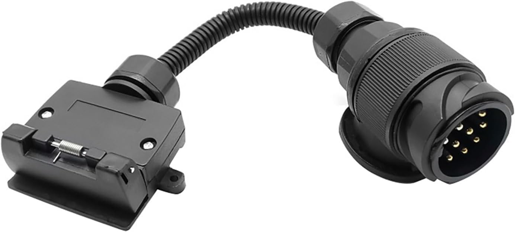 Walquicks Adaptor 13 Pin to 7 Pin Socket Socket Professional Male Female Adaptor Portable Universal Extension Spiral Cable Trailer Caravan Connector Plug Adaptor Connector, for Trailer Caravan Bike image number 5