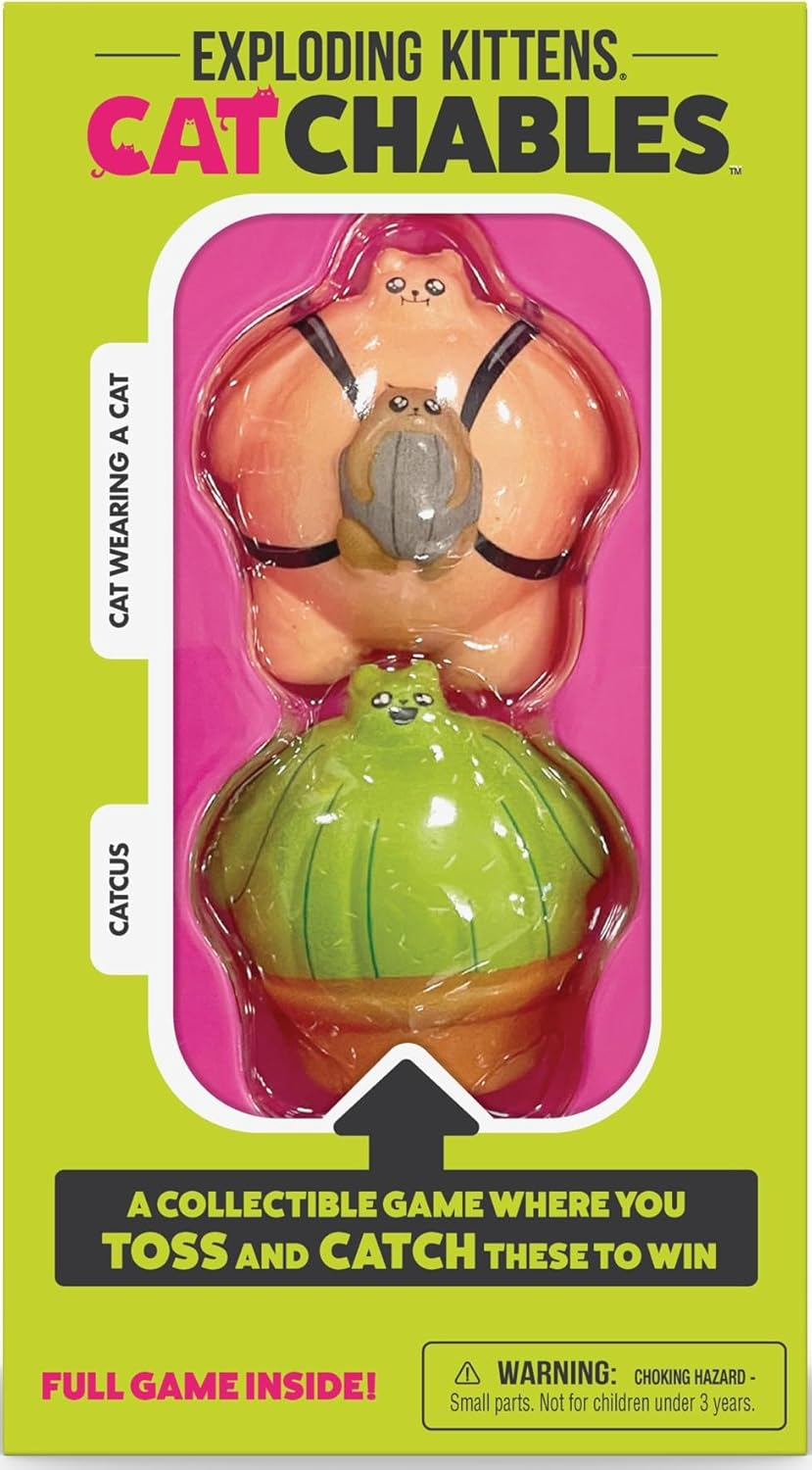 Exploding Kittens Catchables Cat Wearing a Cat and Catcus Toss and Catch Game (Pack of 2) image number 5